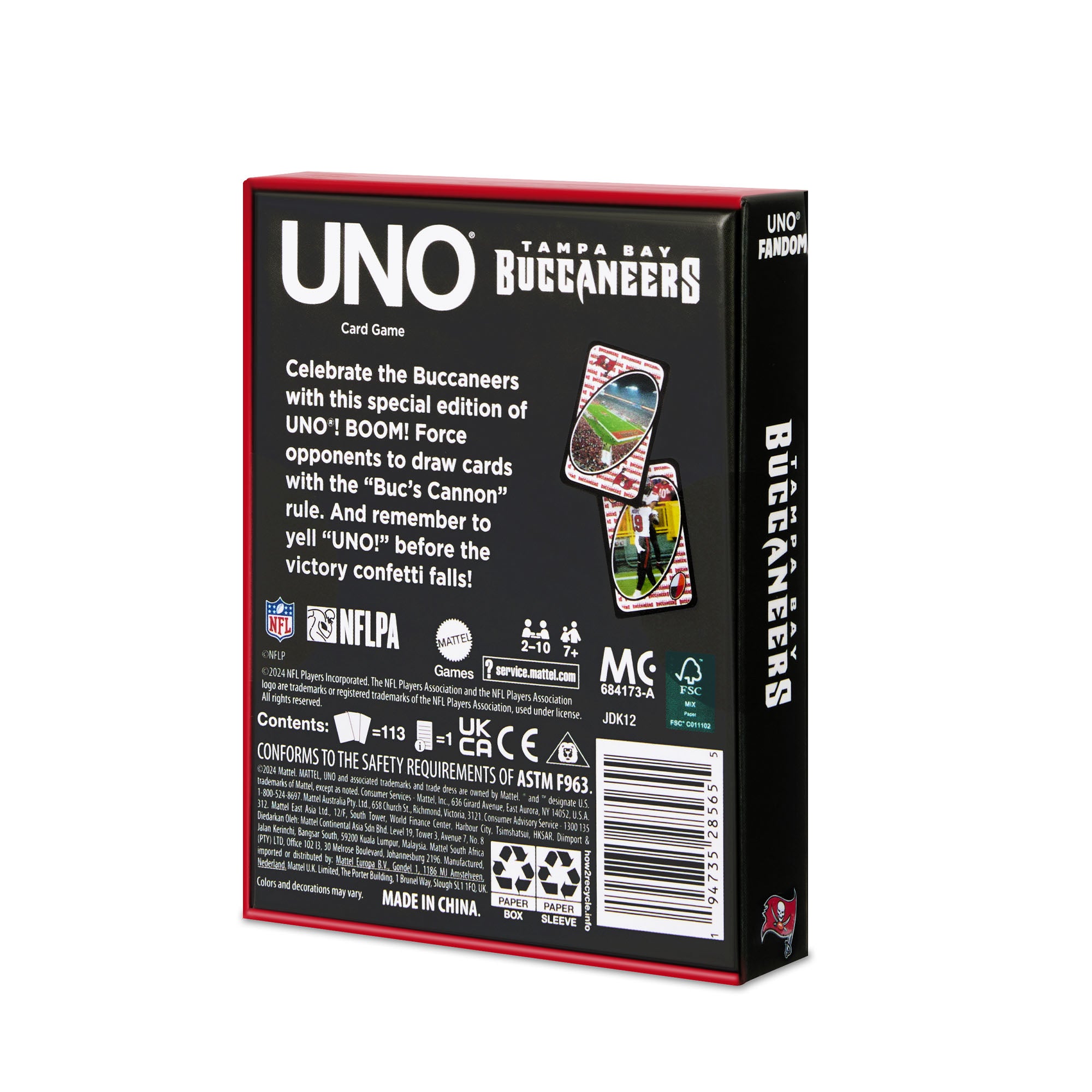 UNO Fandom NFL Tampa Bay Buccaneers Game Deck - Image 8