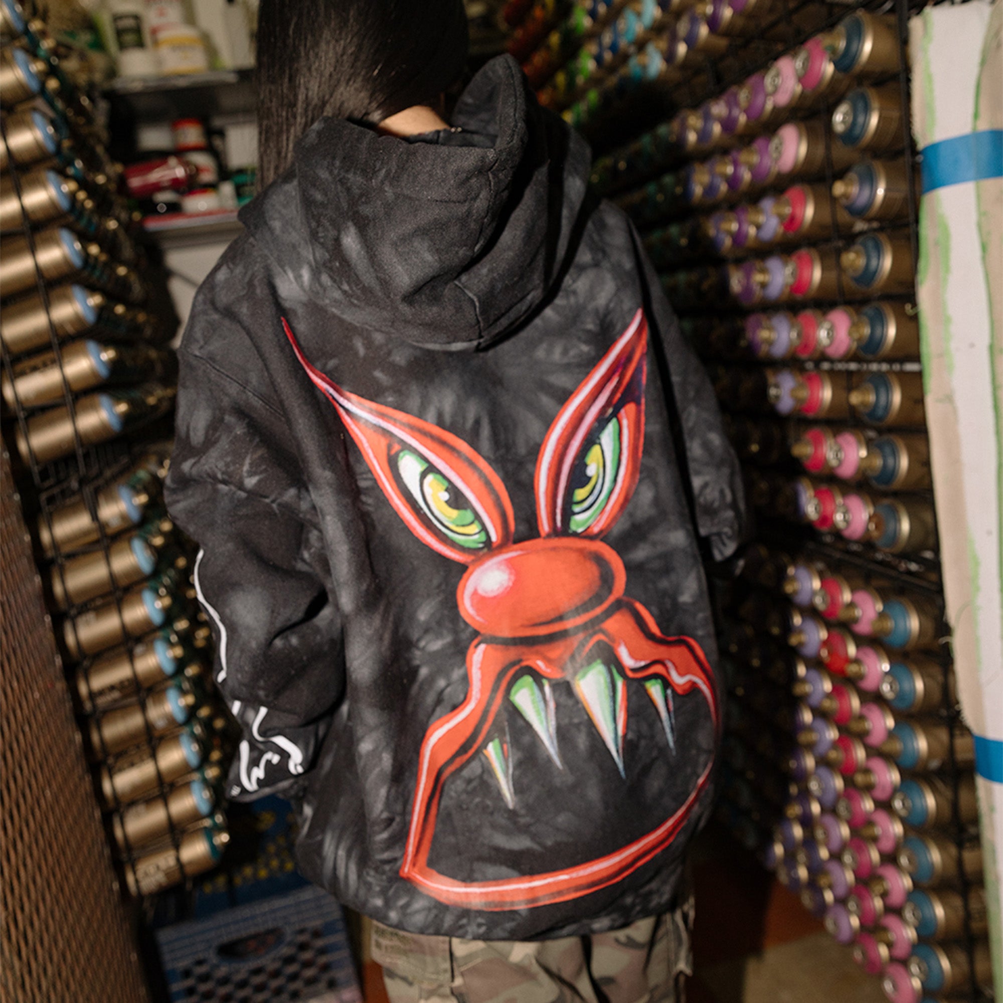 Hot Wheels x Kenny Scharf Black Tie Dye Hoodie - Image 2