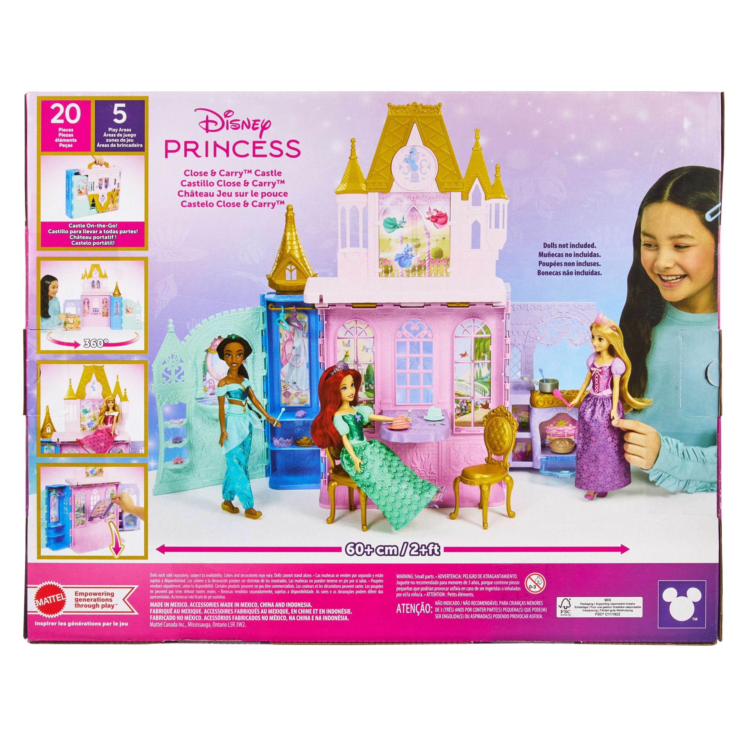 Disney Princess Close & Carry Foldable Castle Playset With 5 Play Areas & 20 Accessories - Image 6
