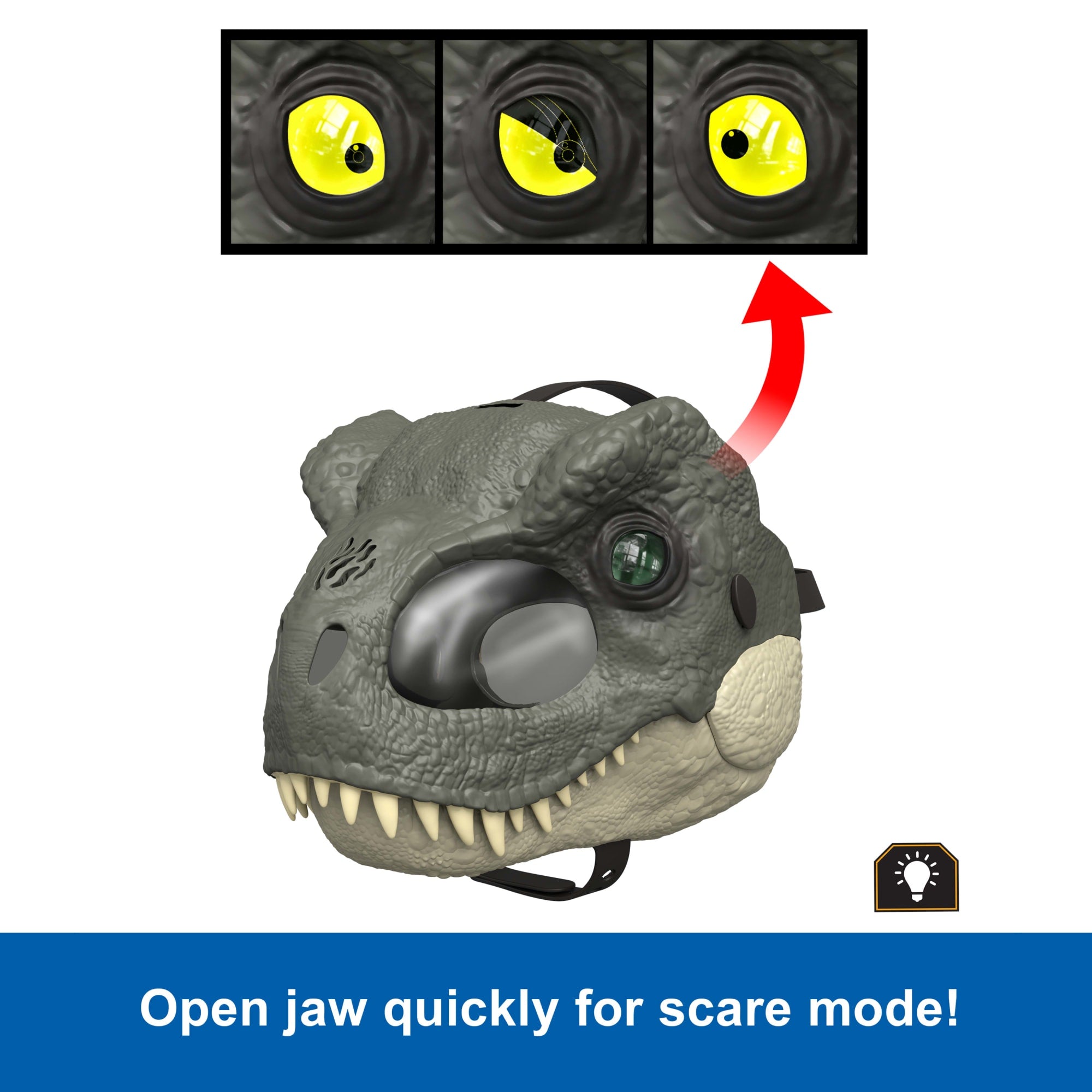 Jurassic World Rebirth T-Rex Rage N Roar Mask With Led Light Up Eyes Feature. 3 Level Effects - Image 5