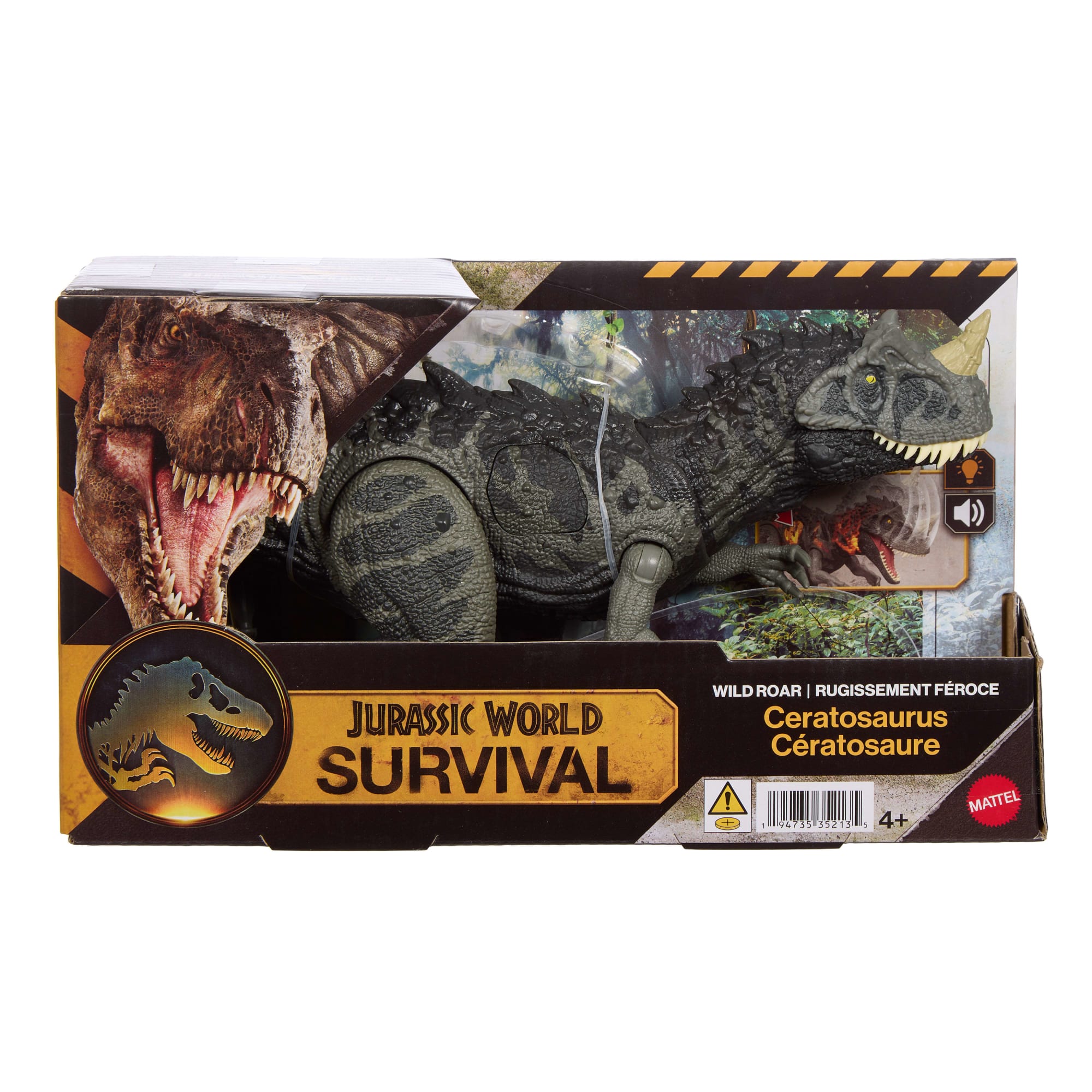 Jurassic World Wild Roar Ceratosaurus Dinosaur Action Figure Toy. Attack. Light & Sound. Scan Code - Image 6