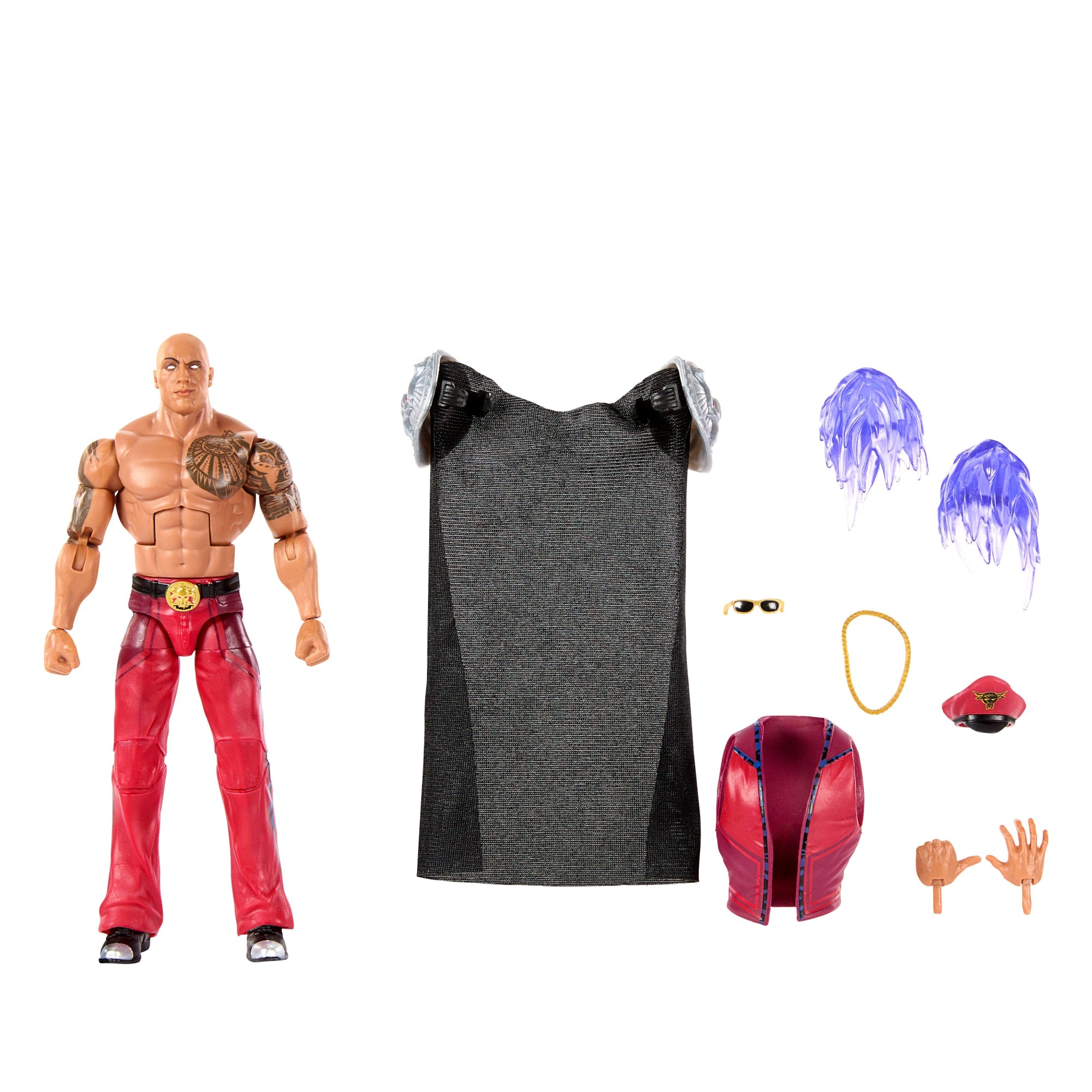 WWE X Street Fighter The Rock Final Boss Action Figure & Accessories. 6-Inch Collectible M. Bison Mashup Set