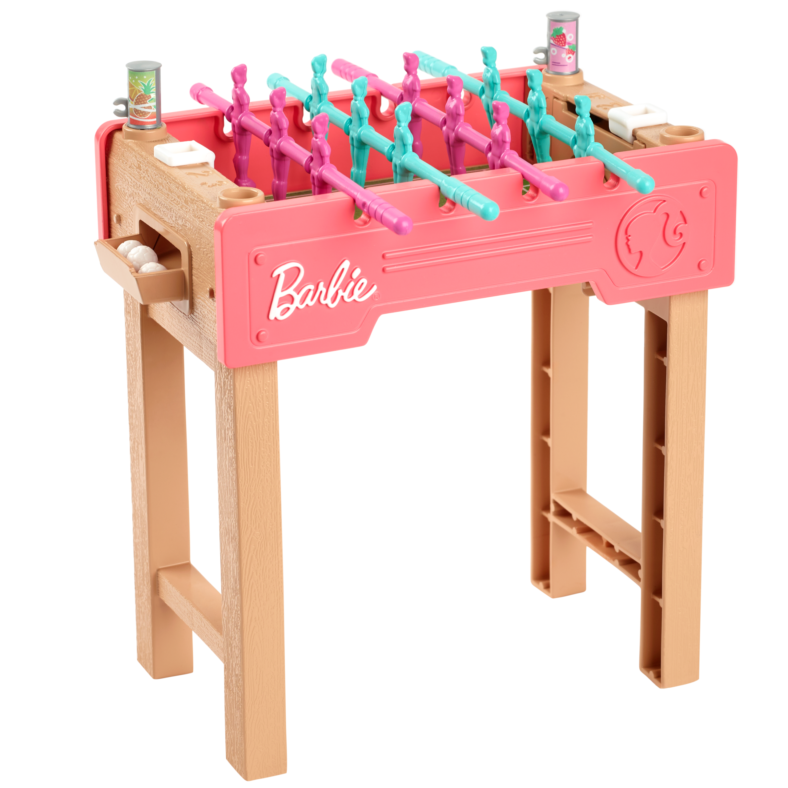 Barbie World Game Room Set With 19 Dollhouse Accessories Including Furniture. Foosball Table & Pets - Image 2