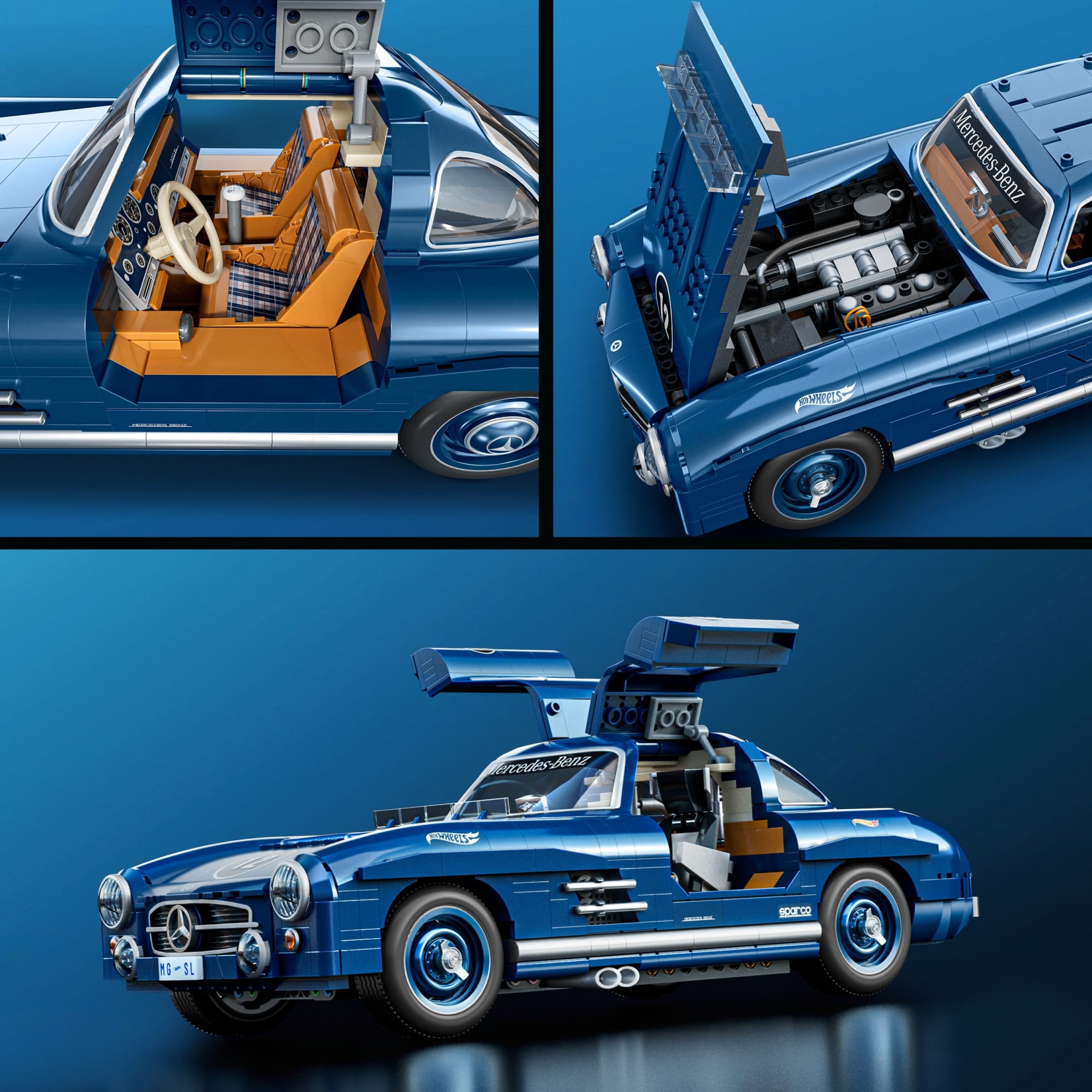 Mattel Brick Shop Hot Wheels Mercedes-Benz 300 Sl. Kit de Construction de Jouets 1600 Pièces de Collection - Image 6
