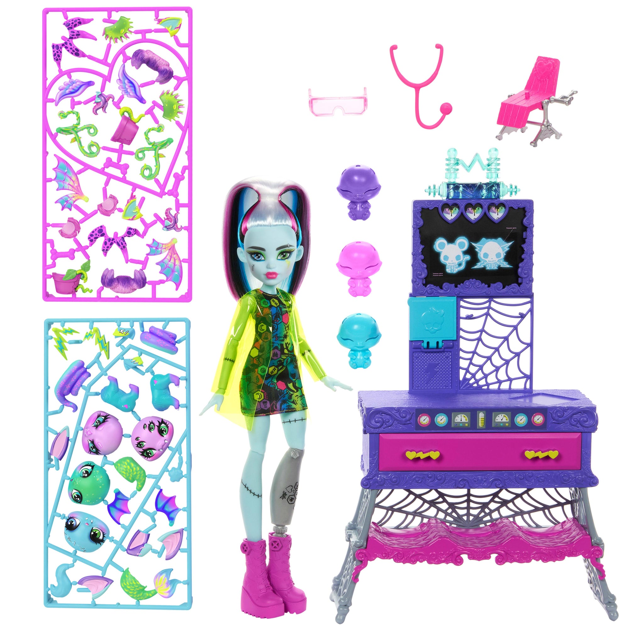 Monster High Frankie Stein Make-A-Monster Pet Doll Playset. 30+ Accessories For Countless Pet Combos - Image 5