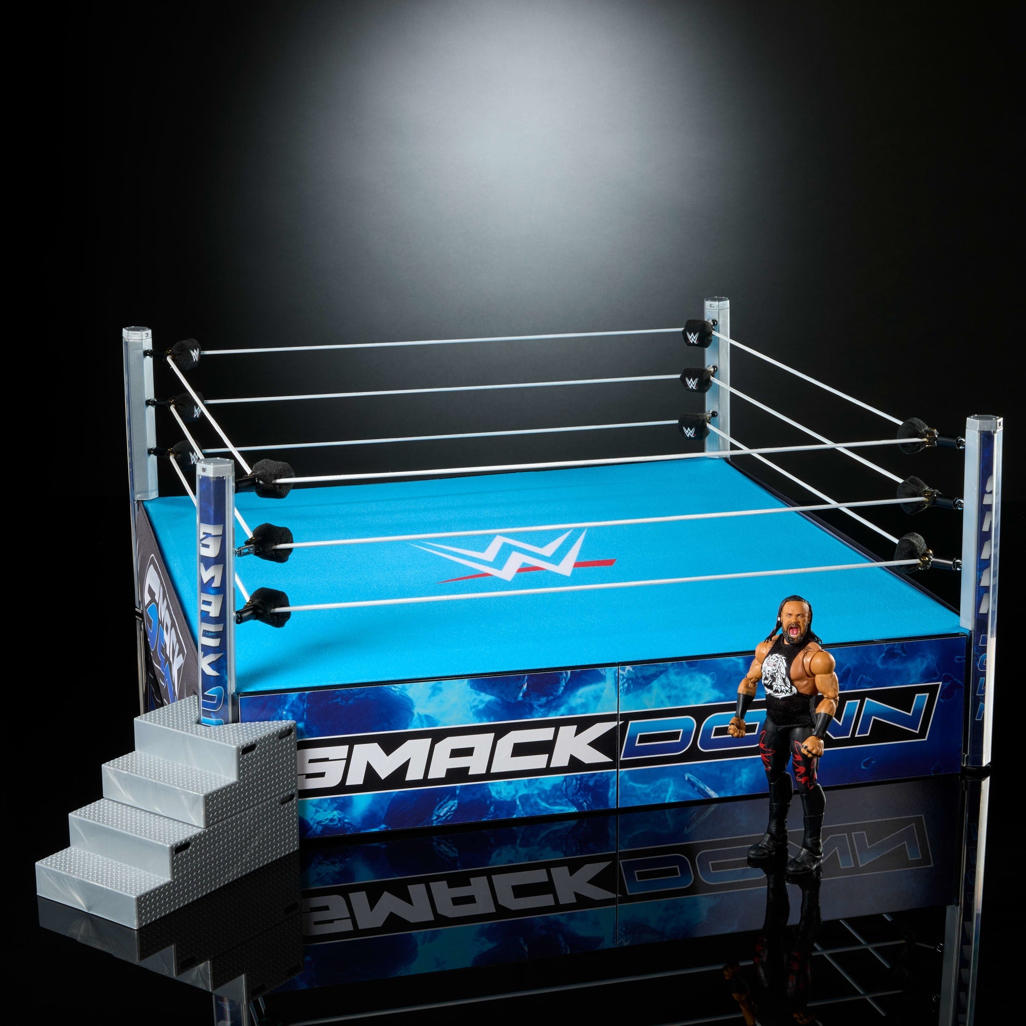 WWE Smack Down Wrestling Ring and WWE Ultimate Edition Jacob Fatu Figure - Image 4