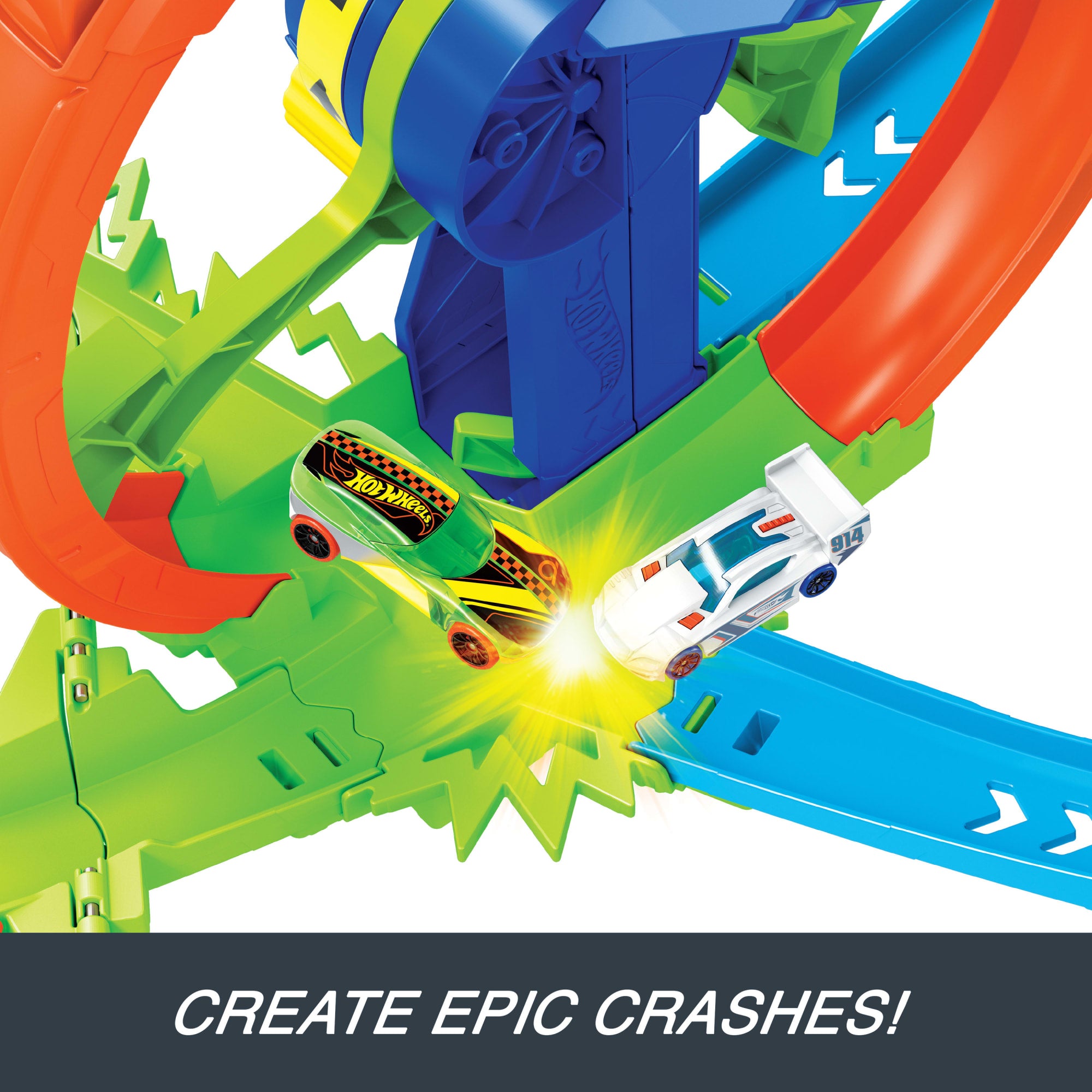 Hot Wheels Rapid Launch & Loop Playset With 1:64 Scale Die-Cast Toy Car. Crash & Track Set - Image 4