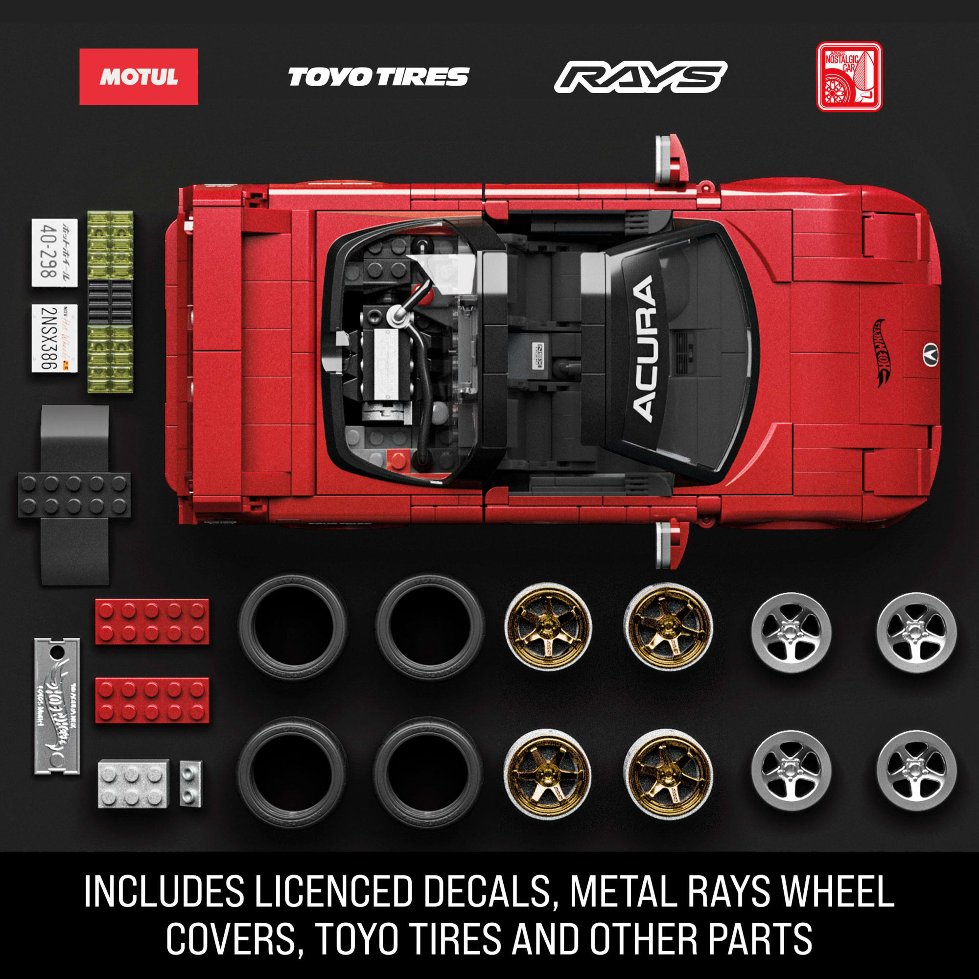 Mattel Brick Shop Hot Wheels '90 Acura NSX Building Toy (876 Pieces). for Collectors - Image 4