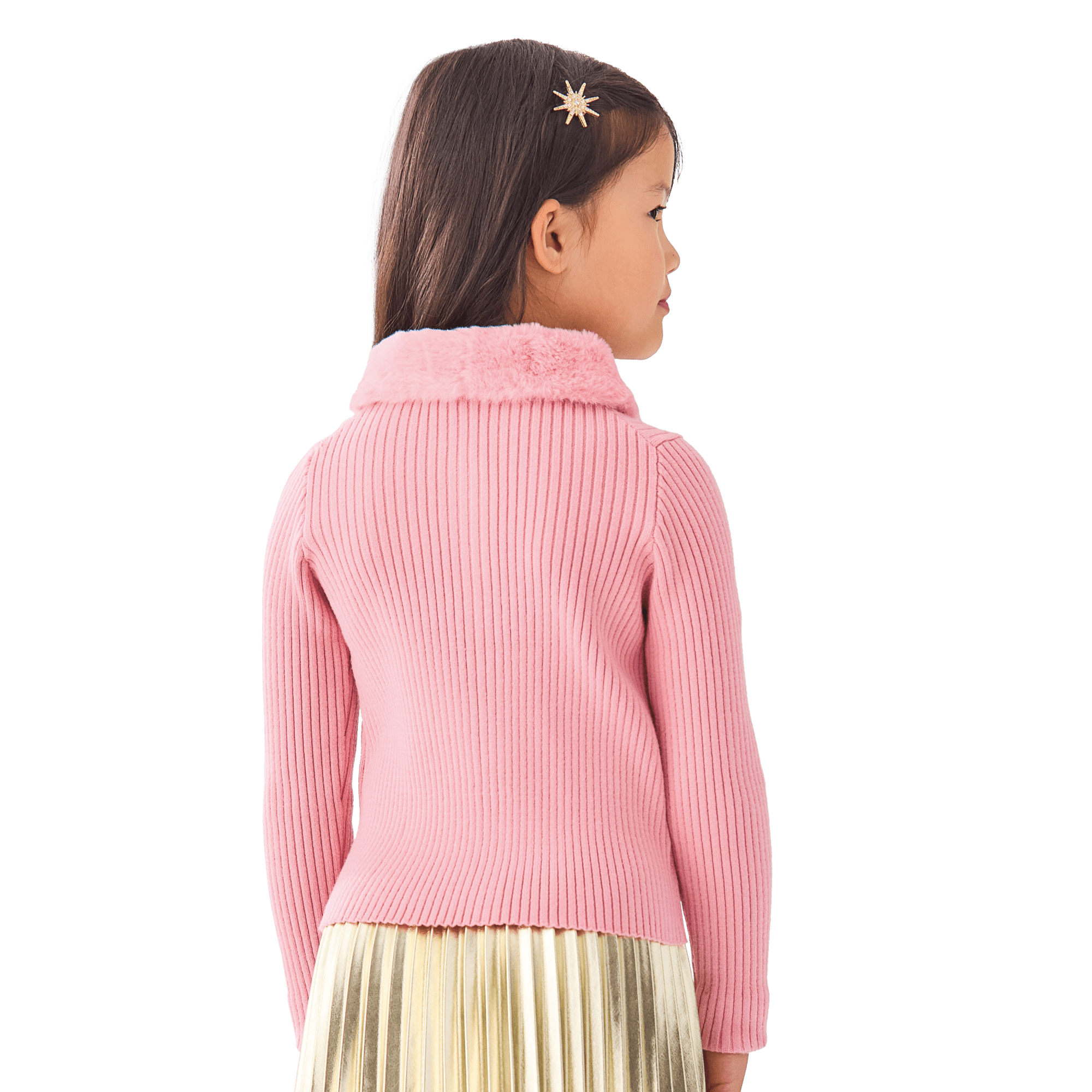 American Girl® x Janie and Jack Rosy Ribbed Cardigan for Girls - Image 3