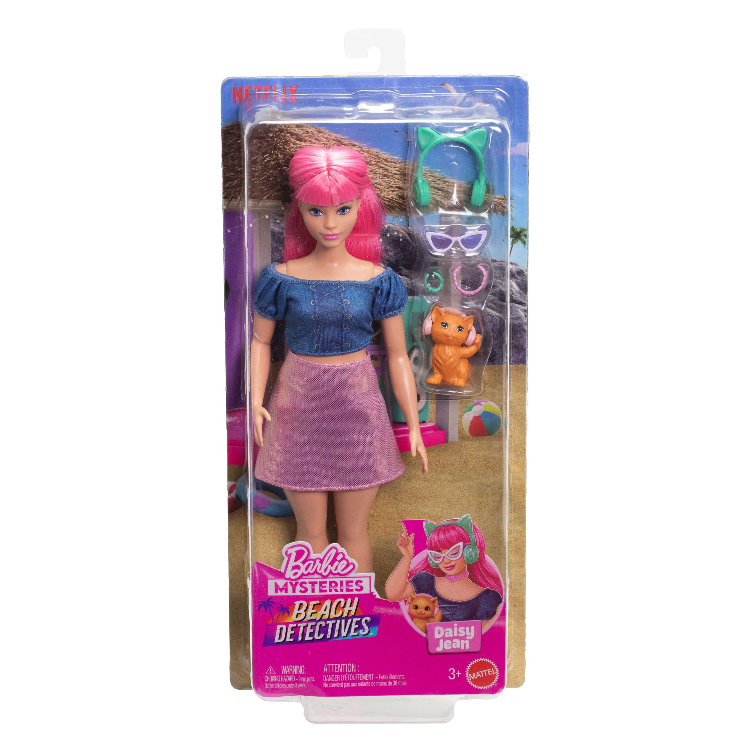 Barbie Mysteries: Beach Detectives Daisy Doll in Signature Outfit With Pet & Accessories - Image 6