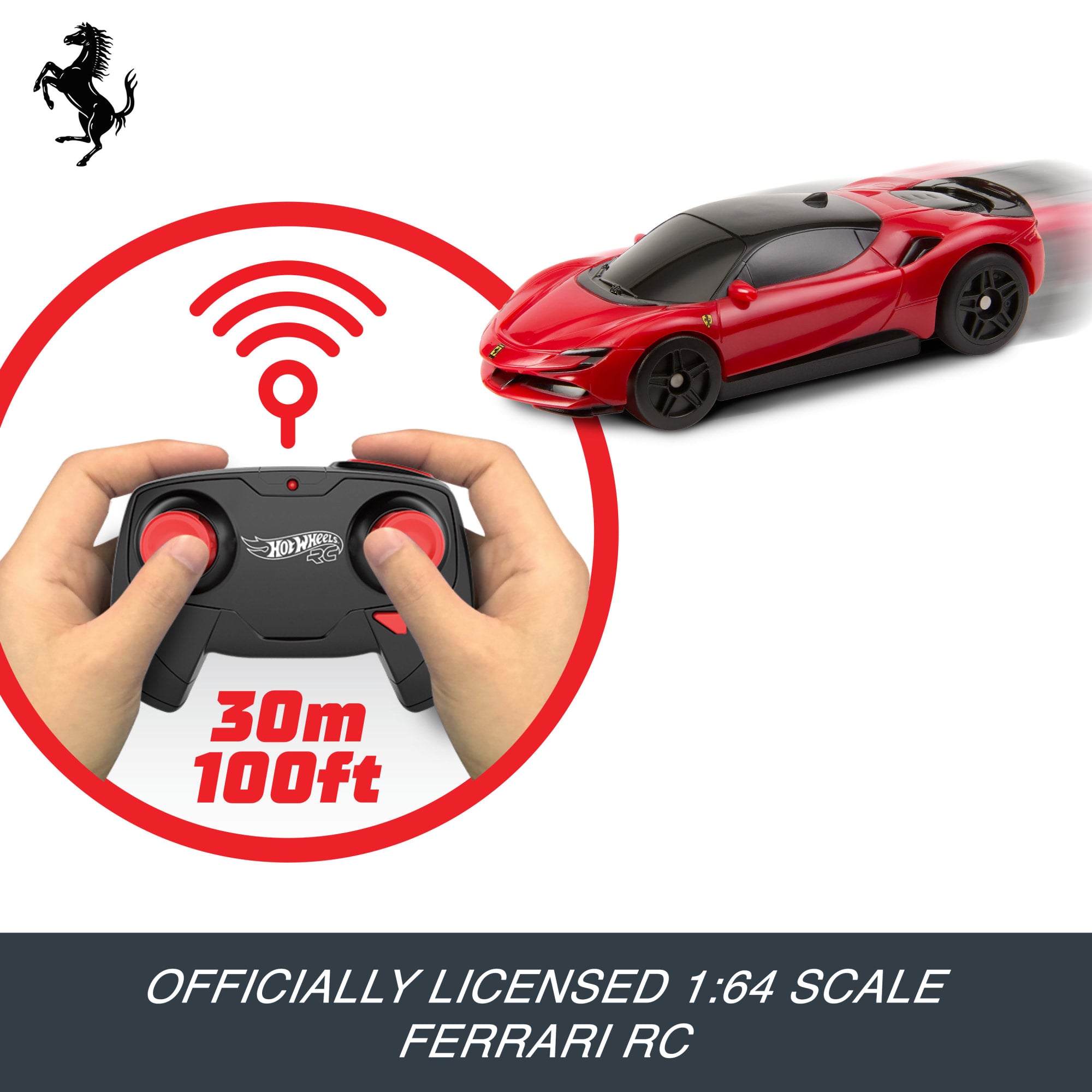 Hot Wheels RC 1:64 Ferrari Sf90 Stradale Assetto Fiorano Battery-Powered Remote-Control Car - Image 2