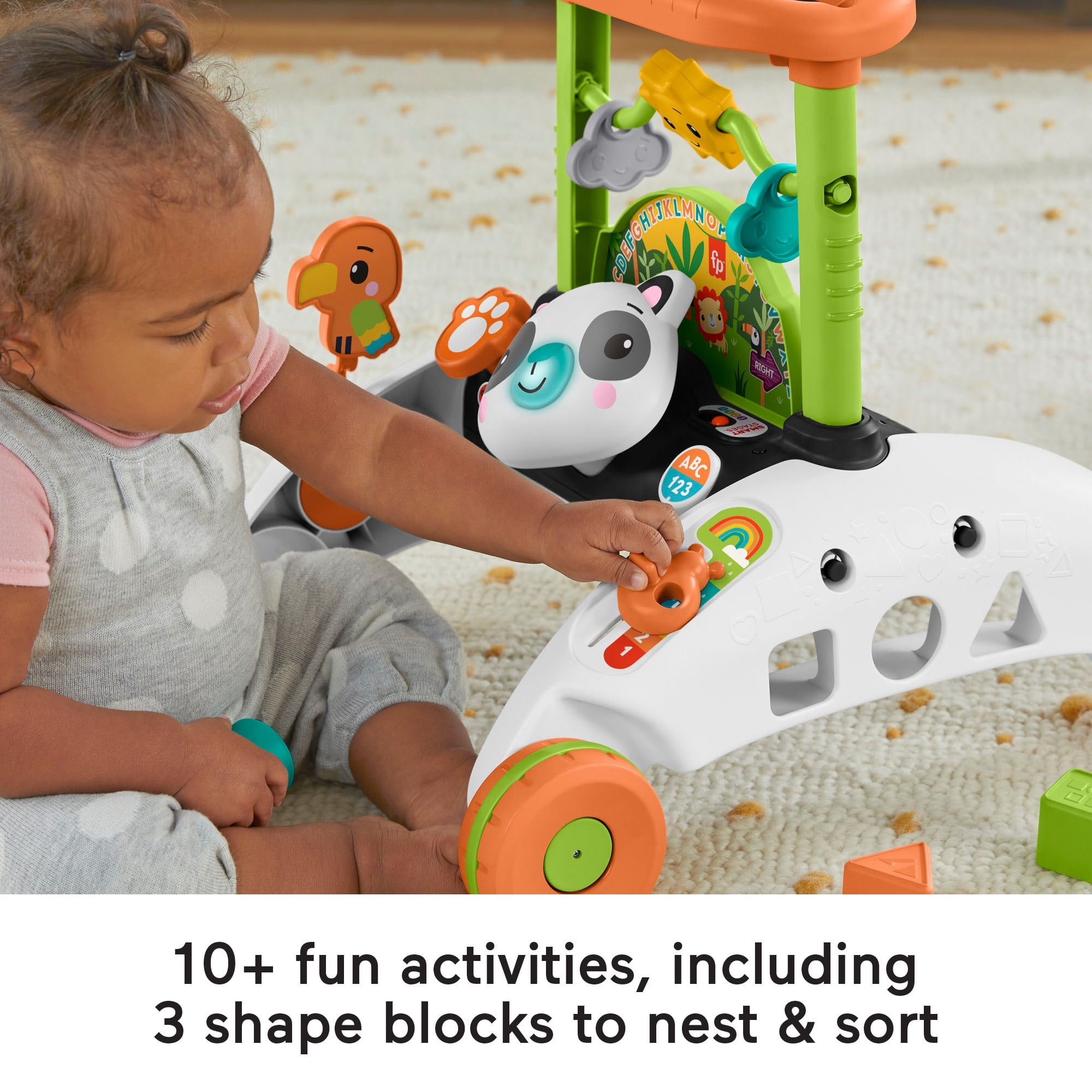 Fisher-Price 2-Sided Steady Speed Panda Walker Baby & Toddler Learning Toy With Music & Blocks - Image 4