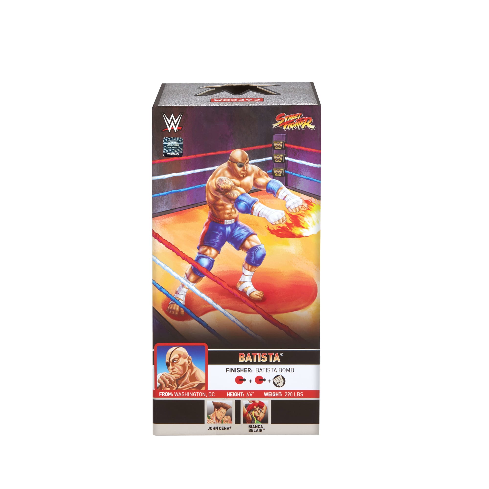 WWE X Street Fighter Batista Action Figure & Accessories. 6-Inch Collectible Sagat Mashup Set - Image 6