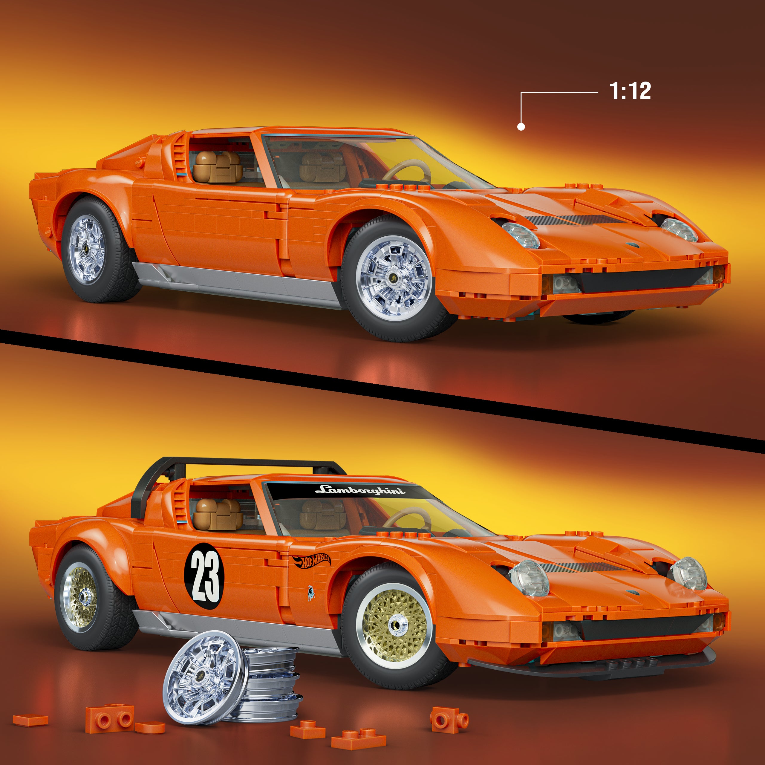 Mattel Brick Shop Hot Wheels Juguete de Construcción Premium Lamborghini Miura P400 SV - Image 3