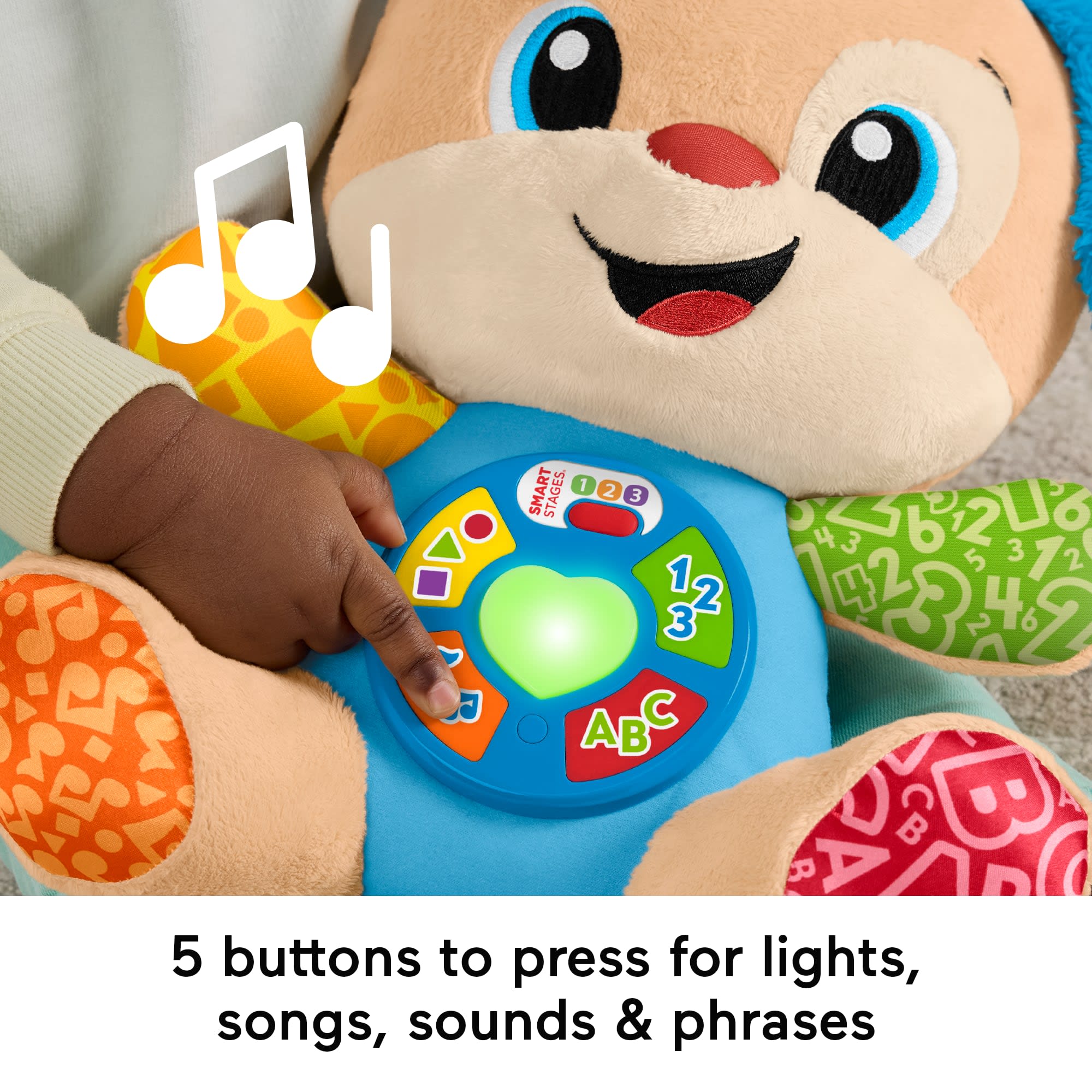 Fisher-Price Laugh & Learn Smart Stages Puppy Plush Musical Learning Toy For Baby & Toddler - Image 4