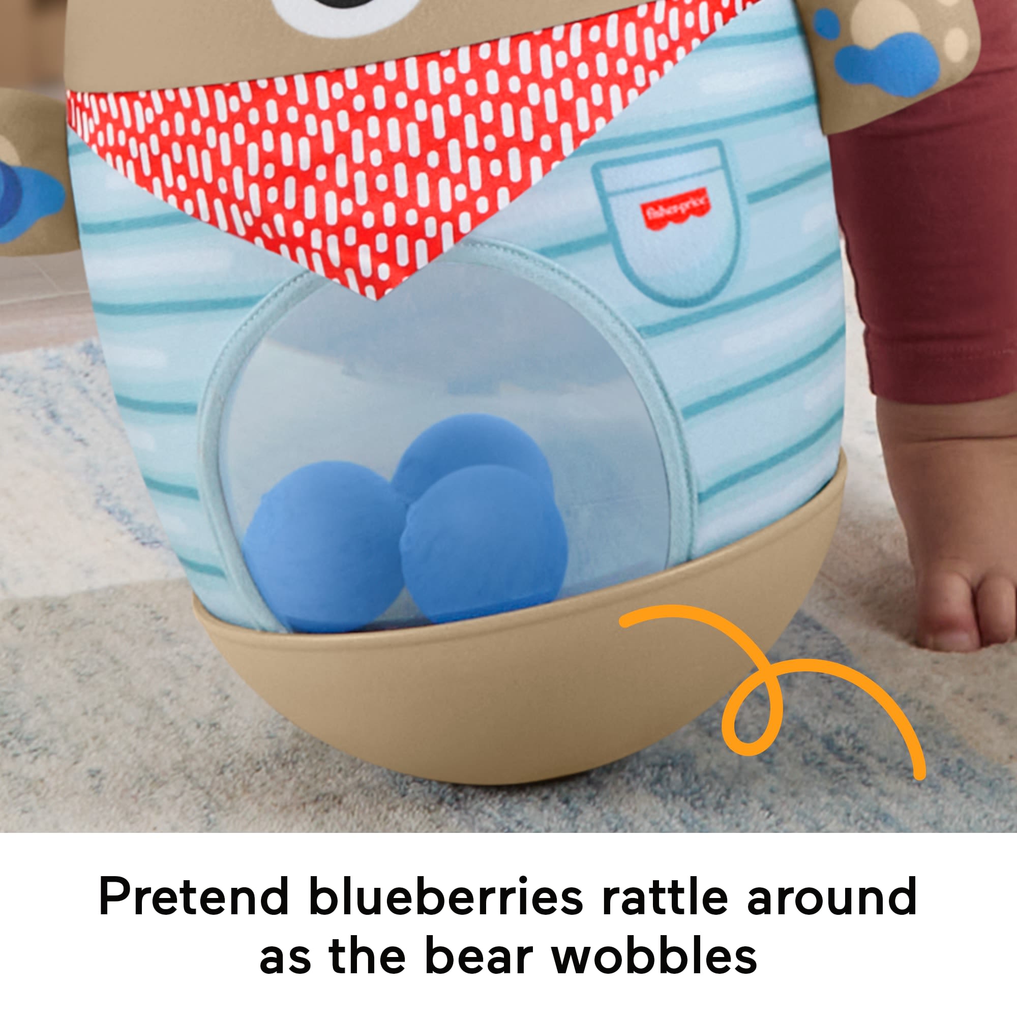 Fisher-Price Friendship Forest Bat & Wobble Inflatable Bear Roly-Poly Activity Toy For Baby - Image 3