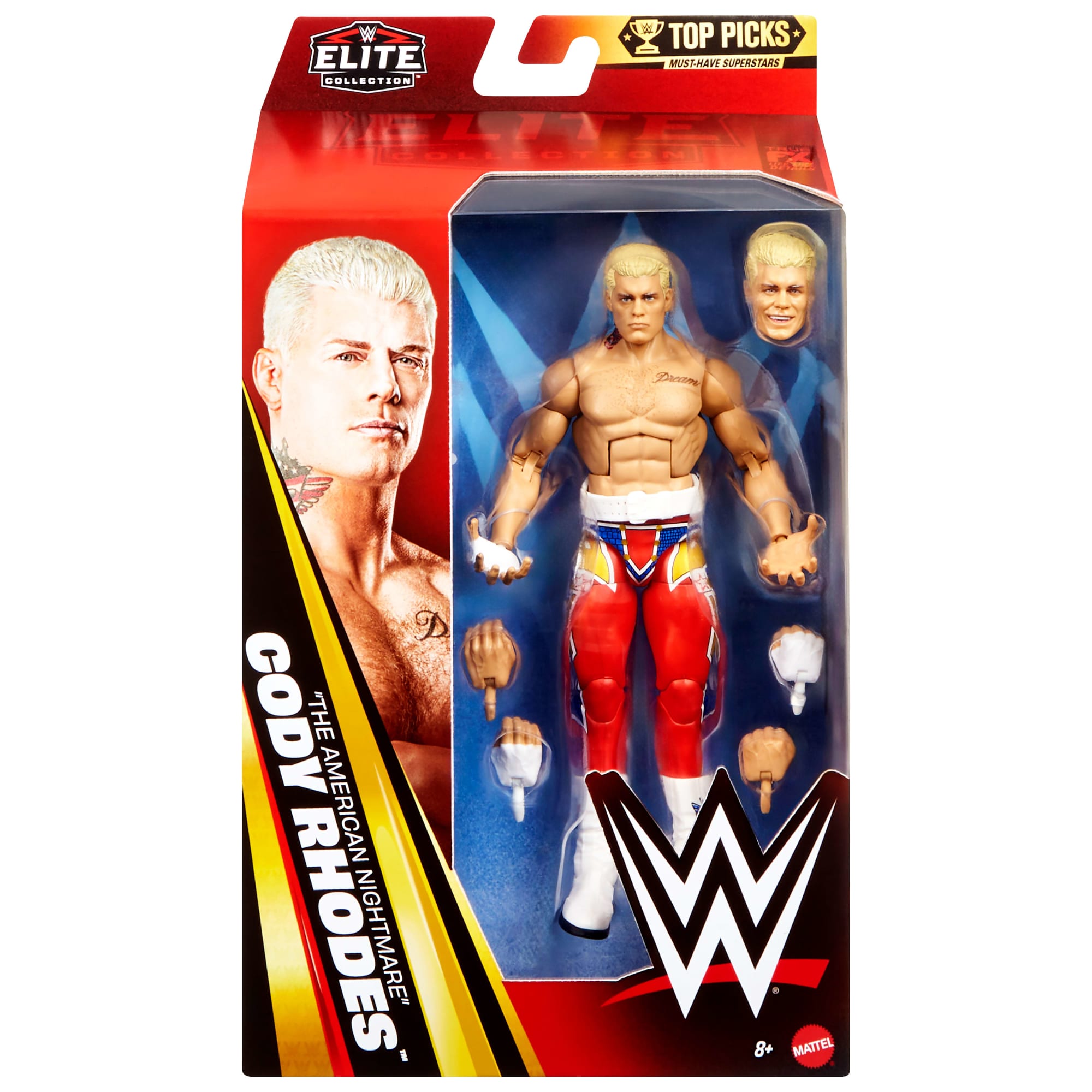 WWE Elite Collection Top Picks Cody Rhodes Action Figure & Accessories. 6-Inch Collectible Set - Image 2
