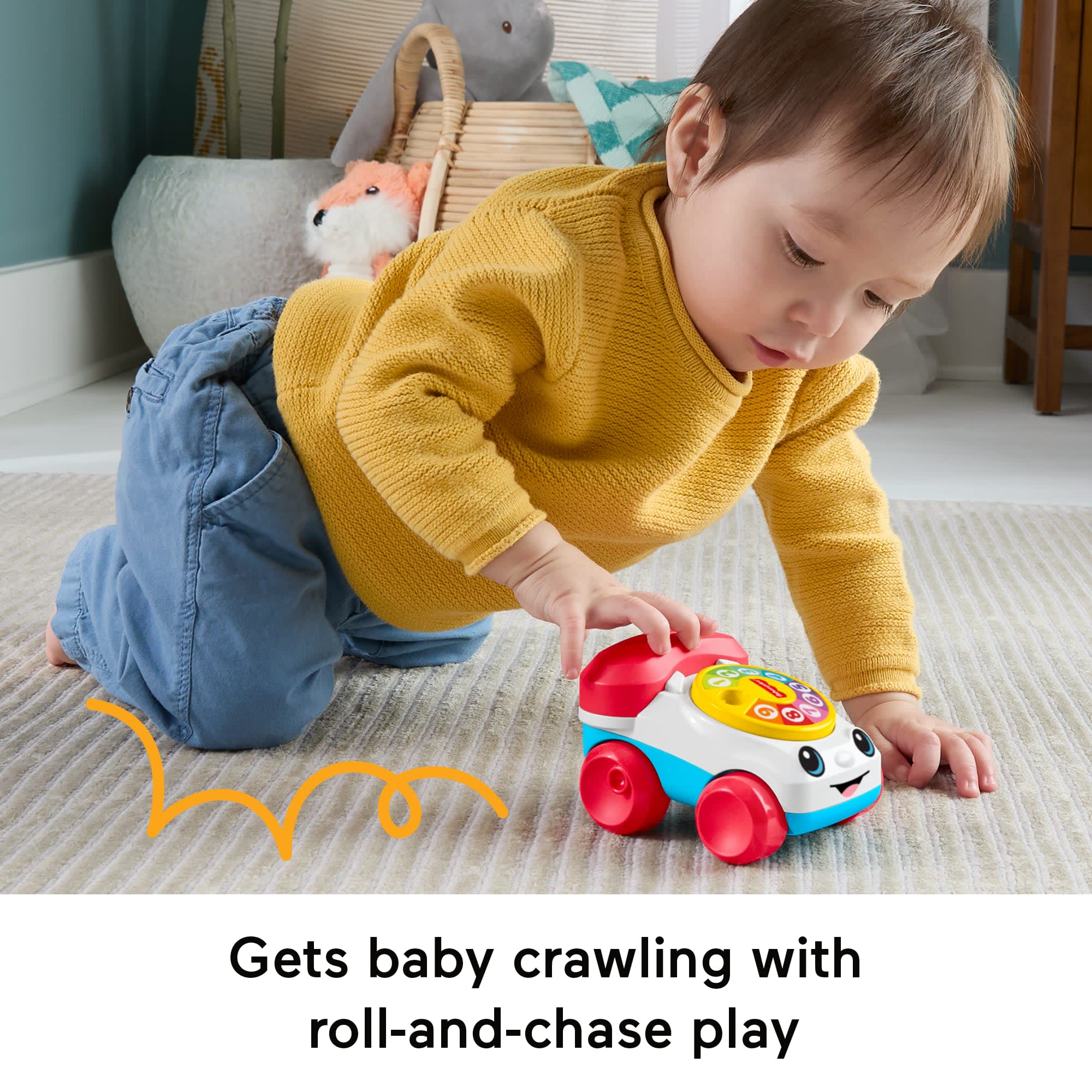 Fisher-Price Chatter Telephone Vehicle Push-Along Toy With Sounds For Baby & Toddler - Image 6