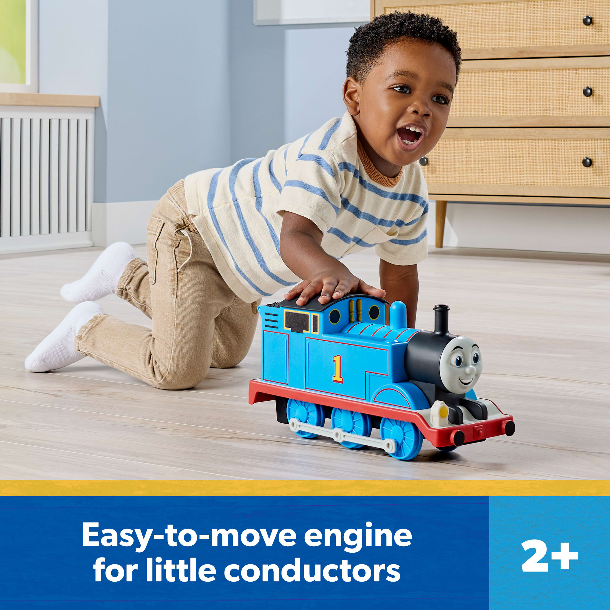 Thomas & Friends Giant Whistling Thomas From Fisher-Price. Large-Scale Engine With Push-Button Sound - Image 2