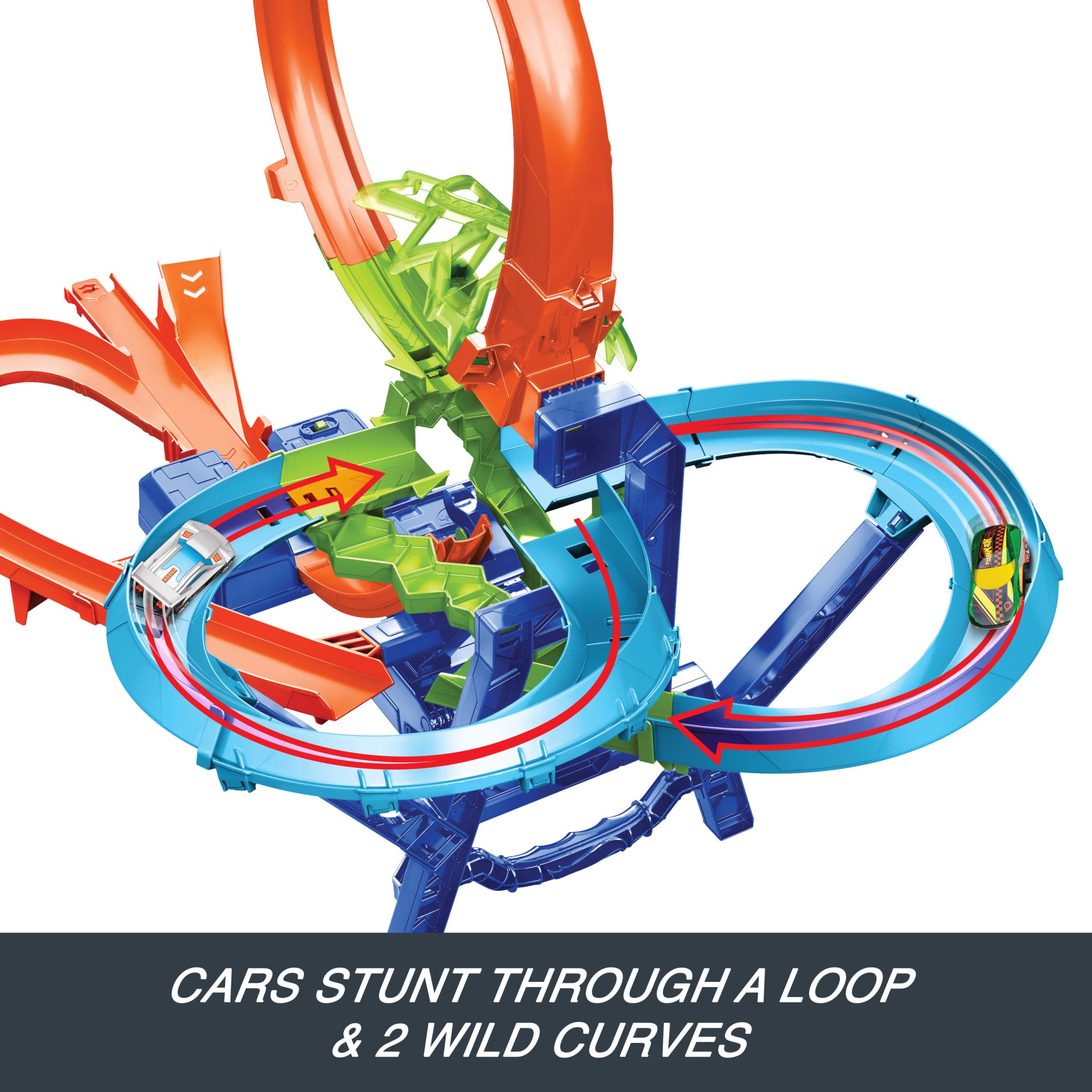 Hot Wheels Stunt Tracks Mid-Air Crash Playset With 1:64 Scale Die-Cast Toy Car & Motorized Booster - Image 5