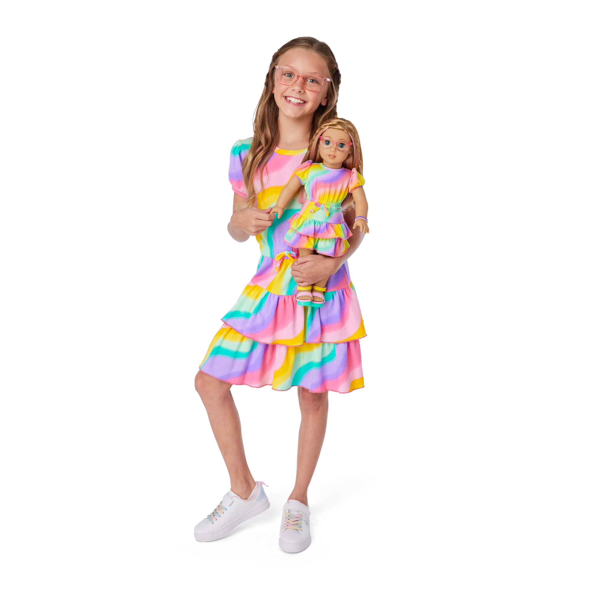 Summer's™ Rainbow Swirl Dress for Girls & 18-inch Dolls + Summer Doll (Girl of the Year™ 2025)