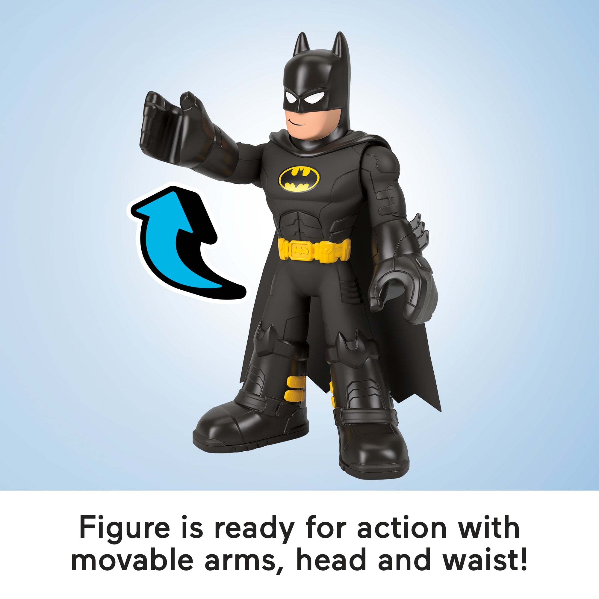 Imaginext DC Super Friends XL 9-Inch Batman Action Figure With Articulation. Wearing Hero Look - Image 3