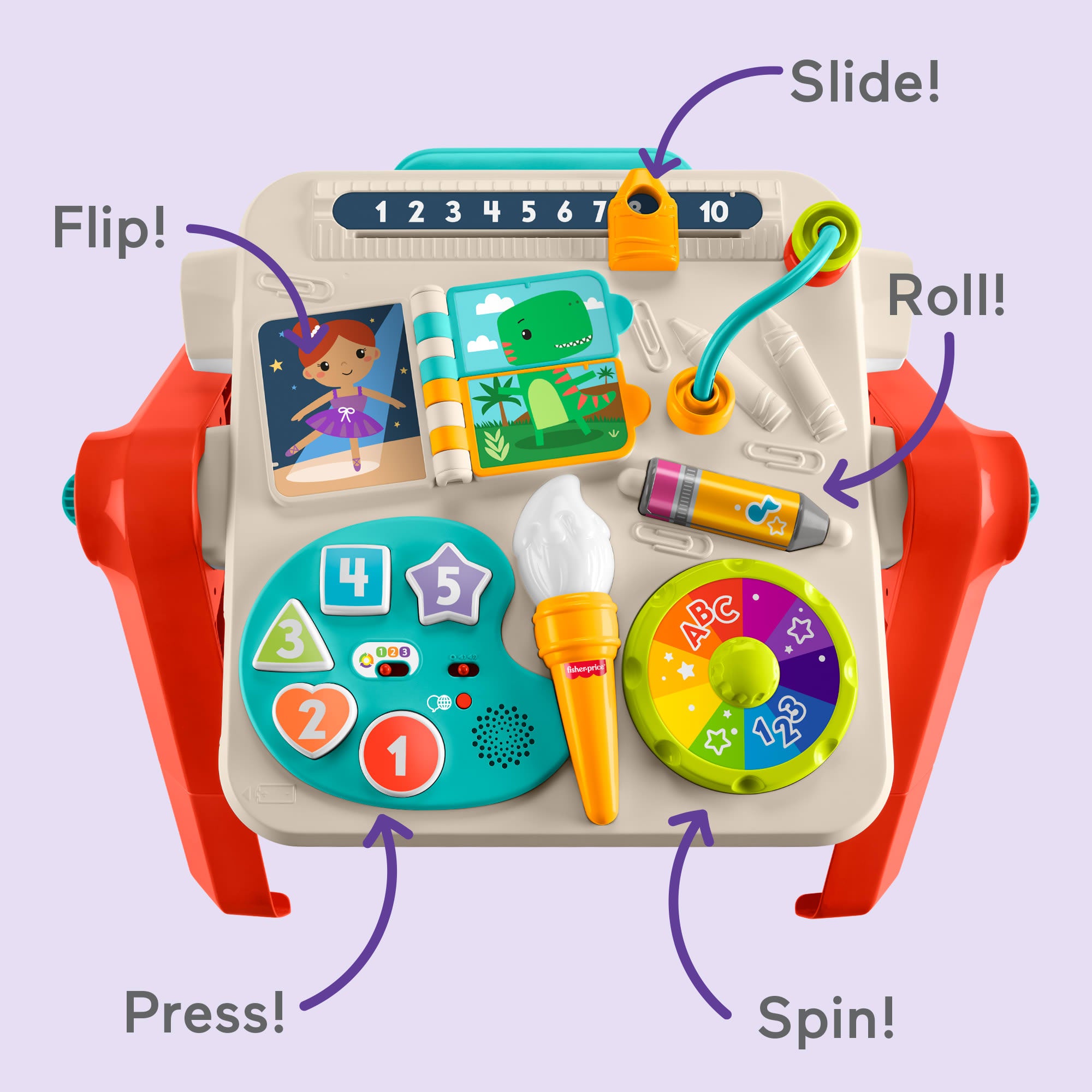 Fisher-Price 4-in-1 Activity Table & Easel. Baby & Toddler Electronic Learning Toy. Multilanguage Version - Image 5