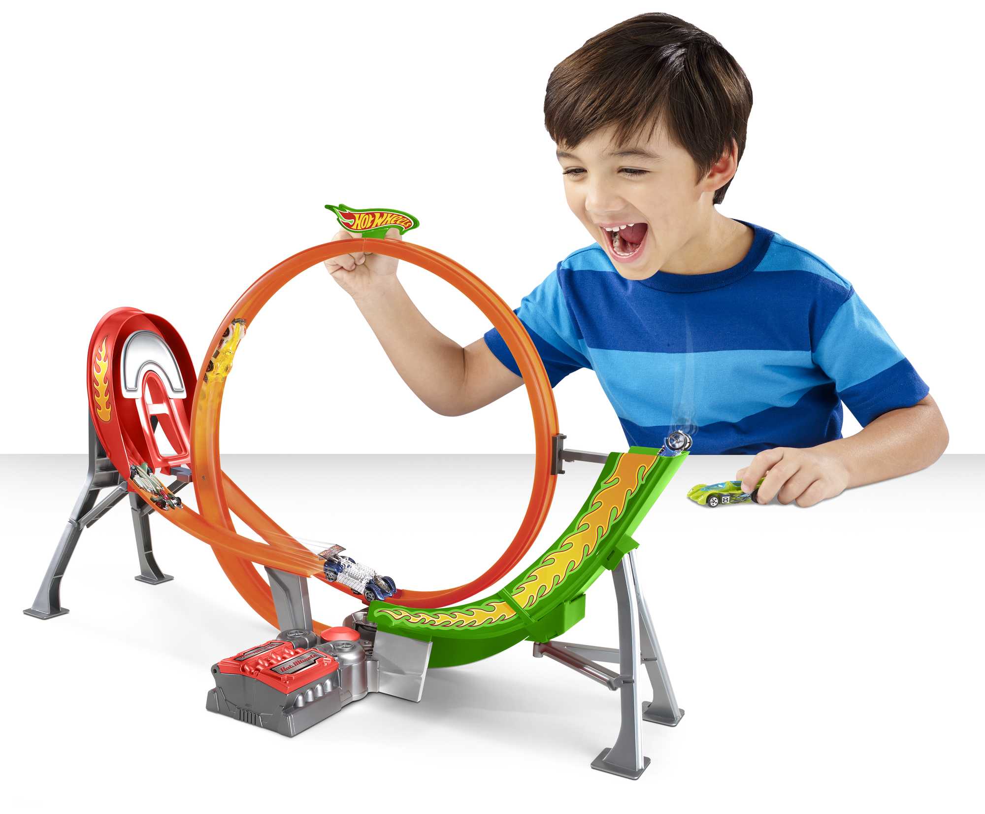 Hot Wheels Action Power Shift Motorized Raceway Track Set. Includes 5 Cars In 1:64 Scale - Image 2
