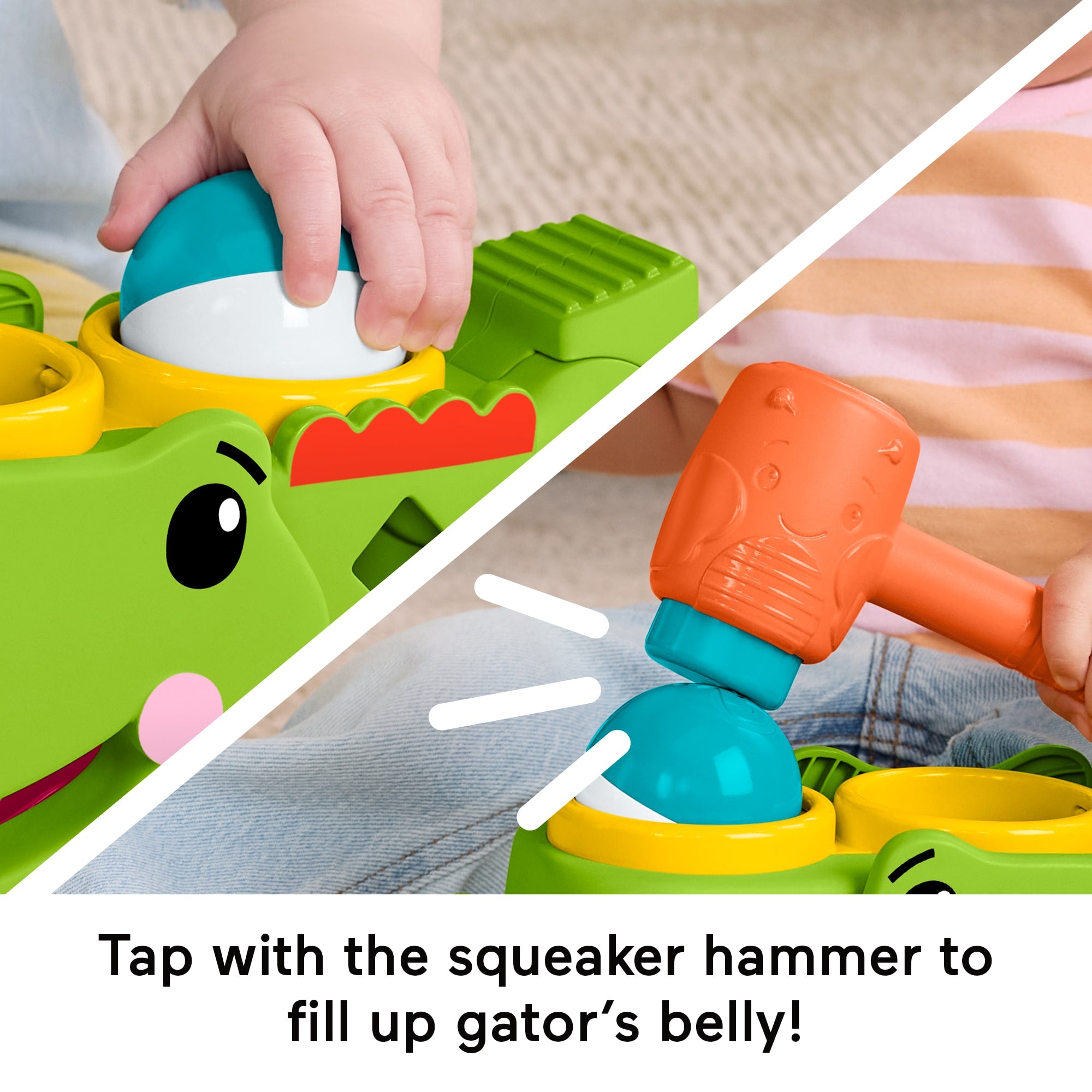 Fisher-Price Sit & Tap Rolligator. Pounding Activity Toy For Baby Crawling Play. 3 Balls & Hammer - Image 4
