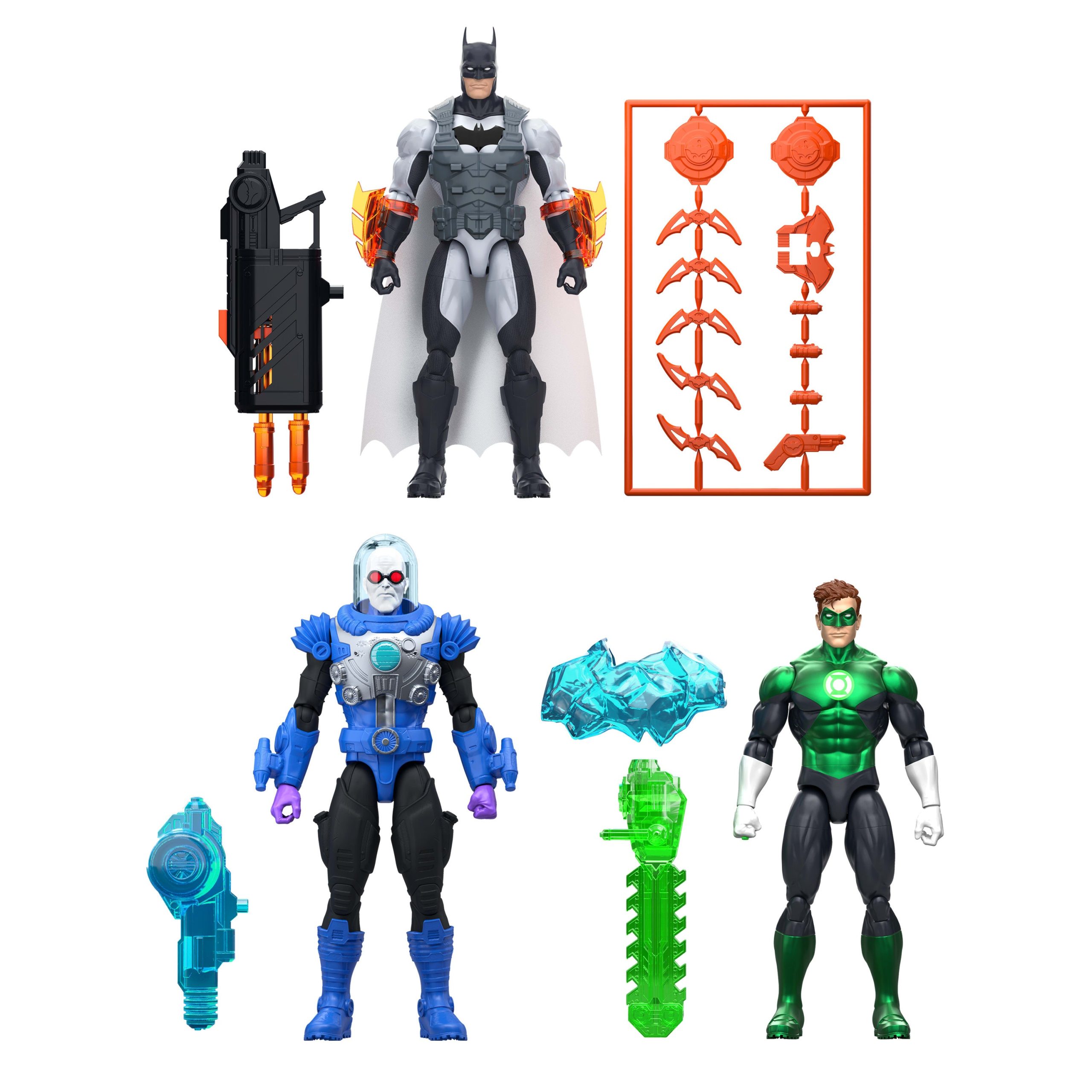 DC Premier Batman & Green Lantern Hal Jordan Versus Mr Freeze 3 Action Figure Pack. Color Change