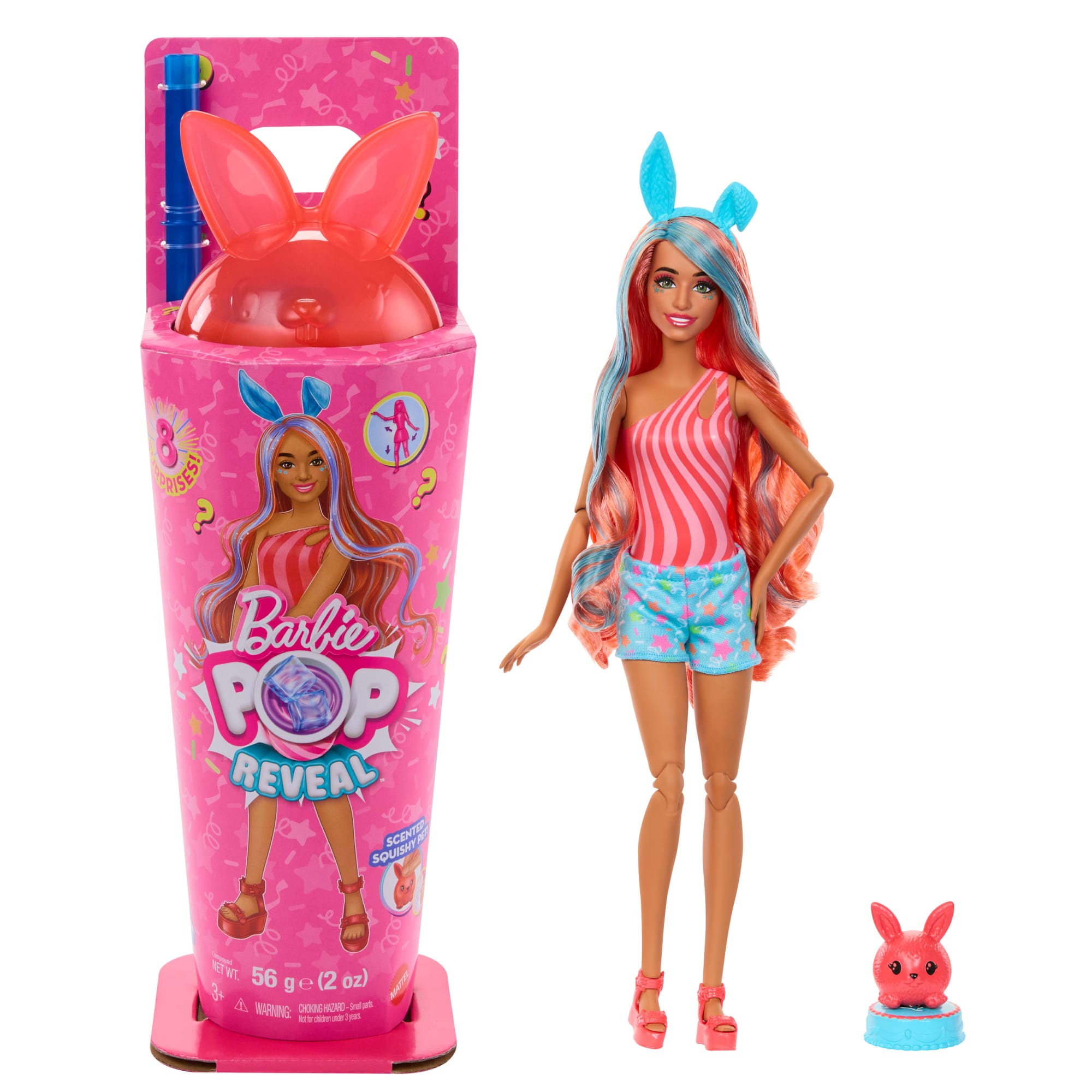 Barbie Pop Reveal Shakes Series Doll & Accessories Set. Scented Bright Bunny Fashion Doll