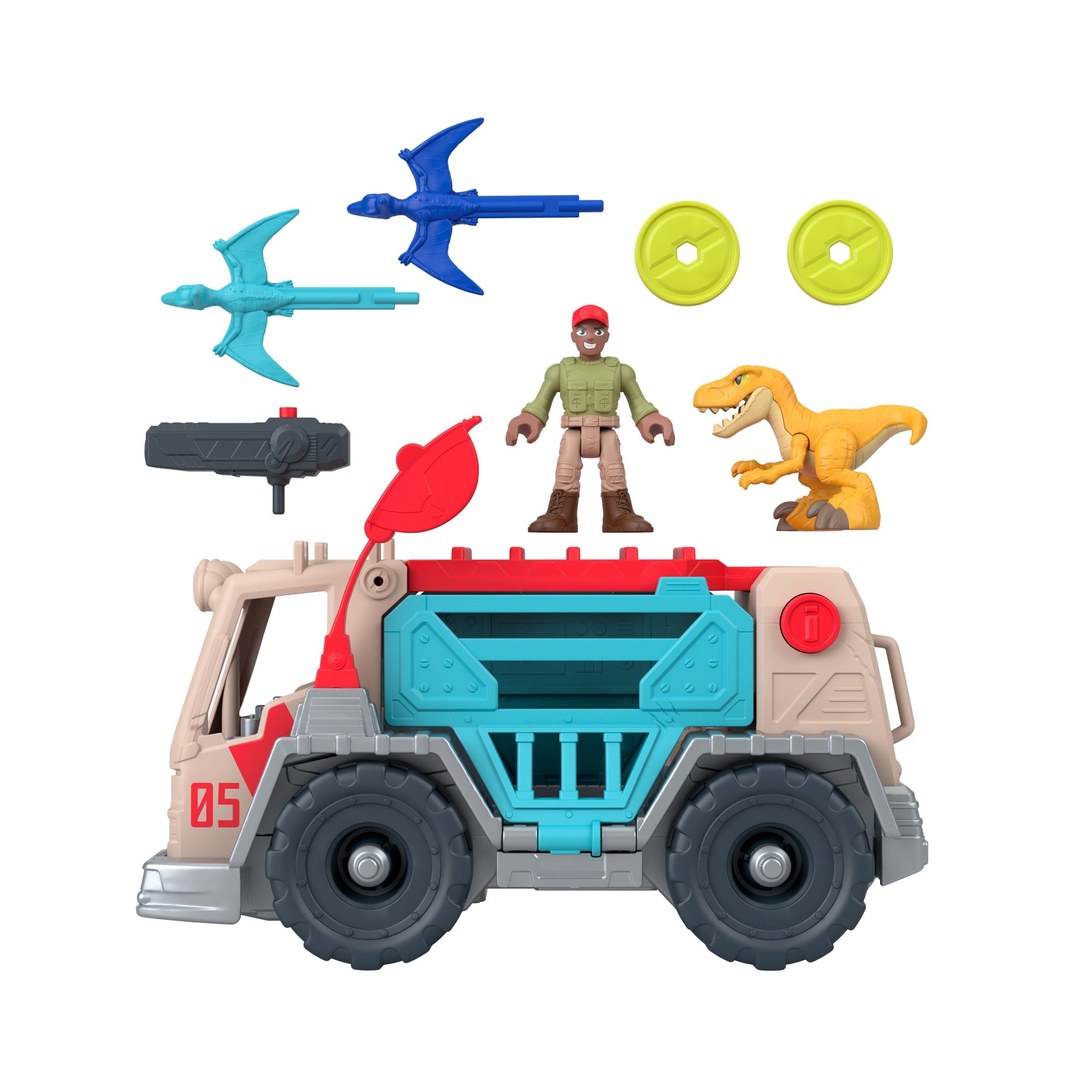 Imaginext Jurassic World Trek 'n Transform Toy Vehicle Play Set With Dinosaur. Figure & Projectile - Image 5