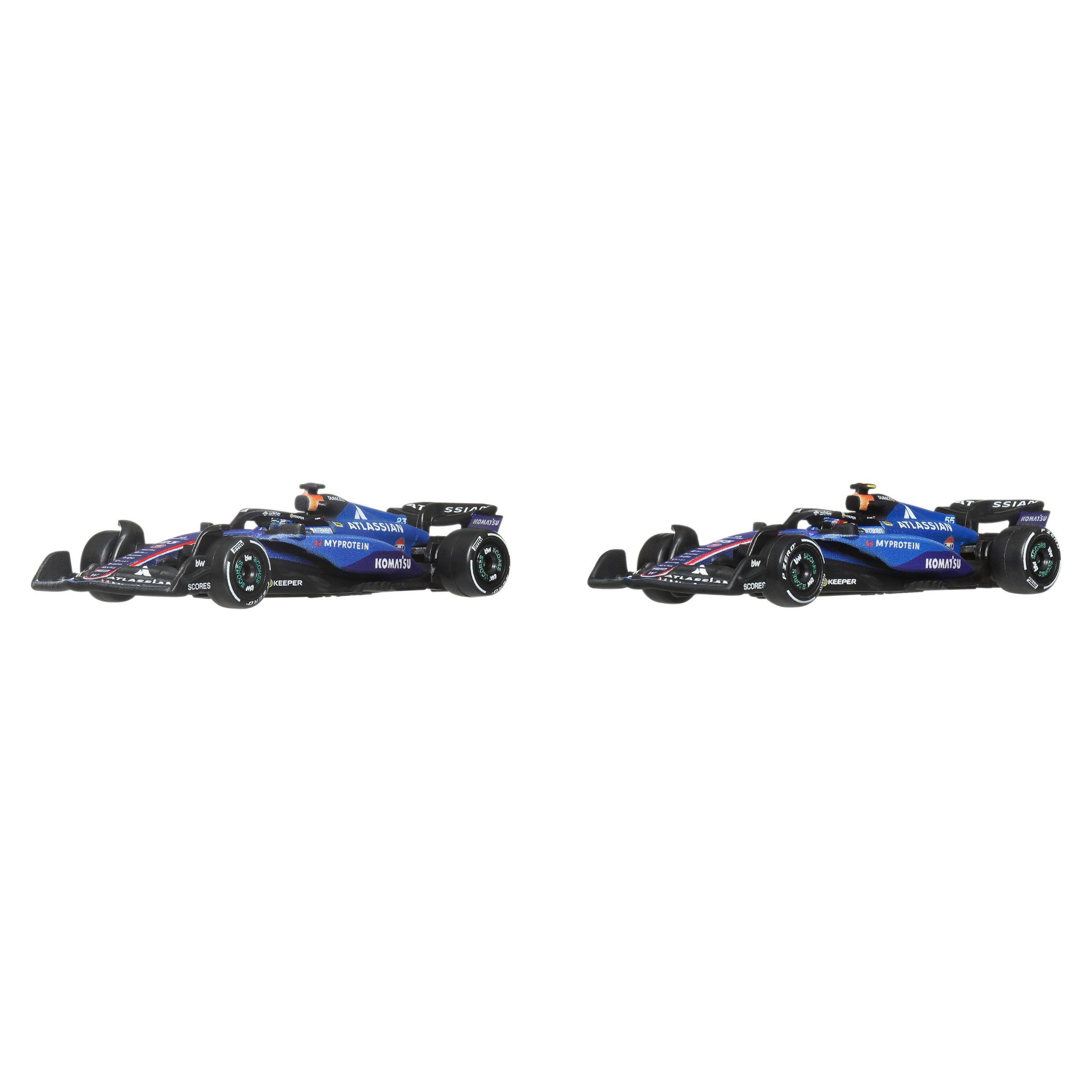 Hot Wheels Premium Formula 1 Atlassian Williams Racing 2-Pack Of 1:64 Scale Racecars: Sainz & Albon