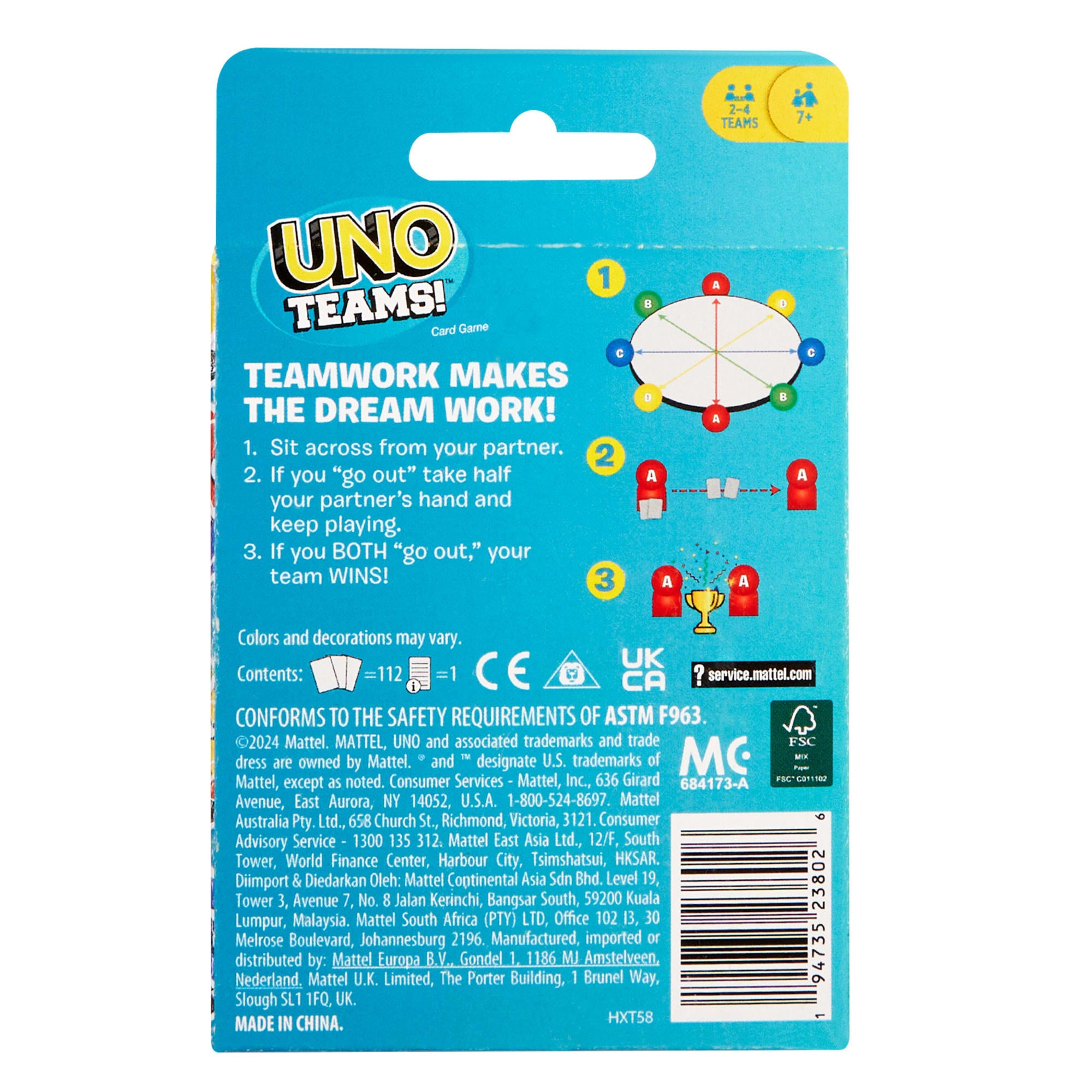 UNO Teams Card Game For Family Nights. Game Nights. Travel. Camping & Parties - Image 6