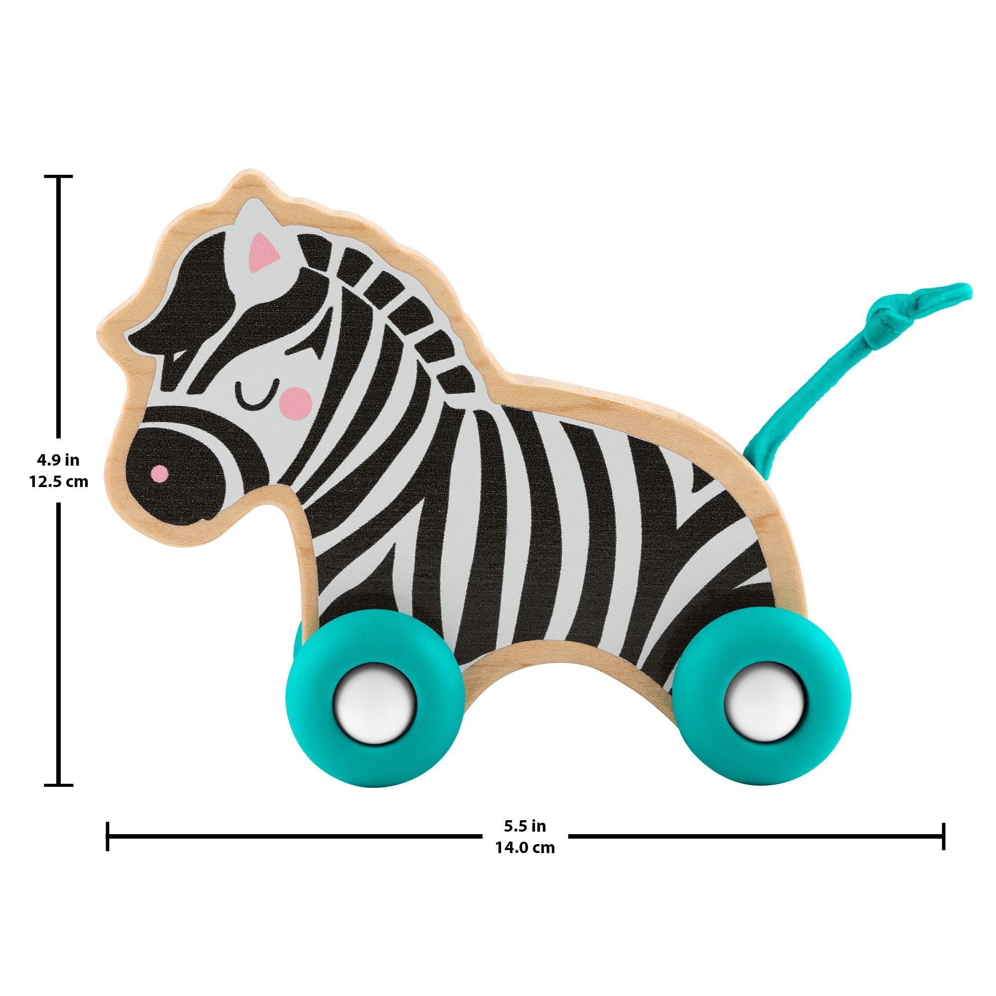 Fisher-Price Wooden Push Along Animals. Lion & Zebra Toy Vehicles For Baby Crawling Play - Image 5