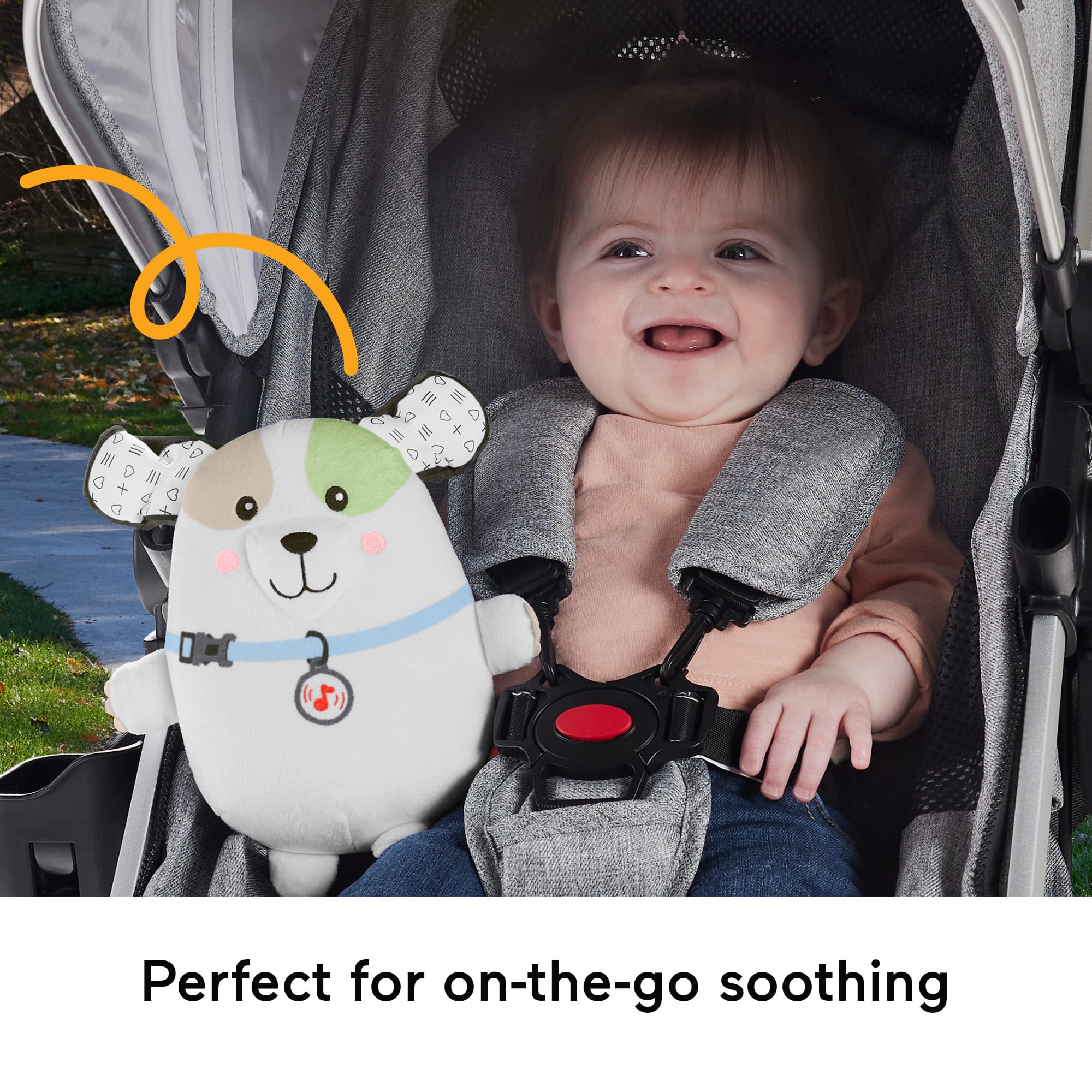 Fisher Price Calming Vibes Puppy Soother Portable Sound Machine Plush Toy For Newborns - Image 4