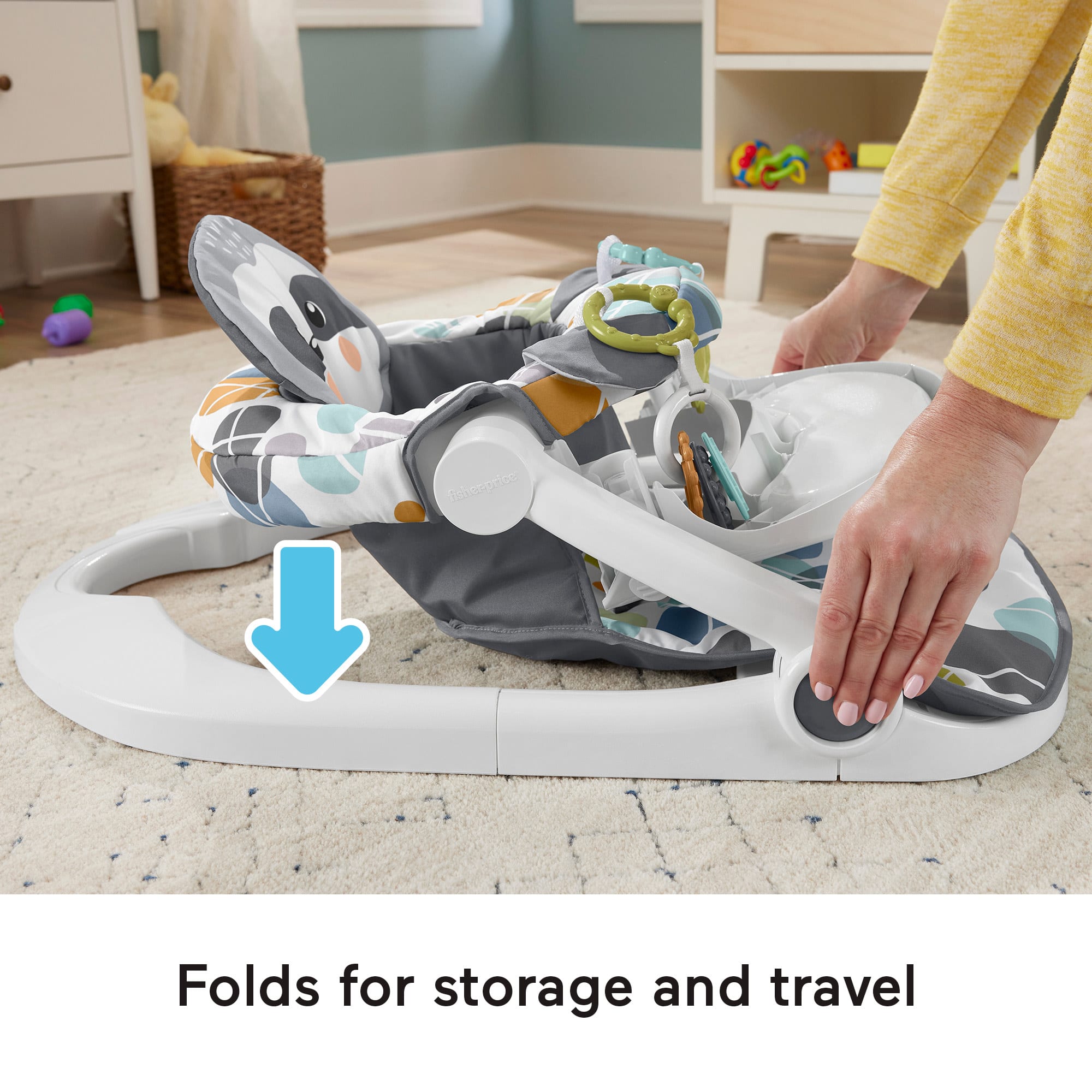 Fisher-Price Sit-Me-Up Floor Seat With Tray. Portable Baby Chair With Toys. Cute Sloth - Image 4