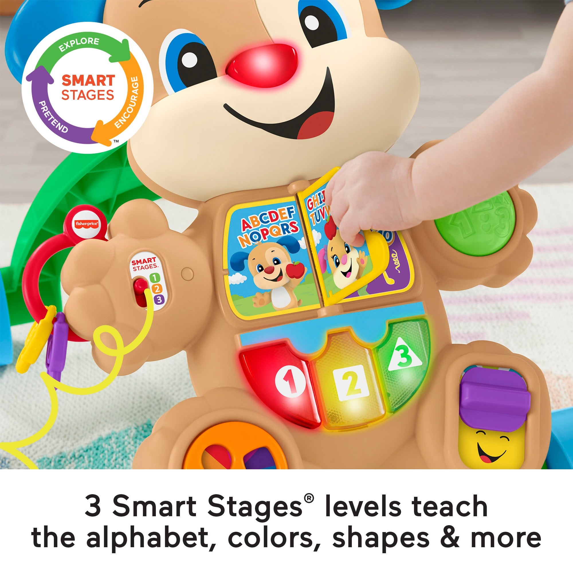 Fisher-Price Laugh & Learn Smart Stages Learn With Puppy Walker Baby & Toddler Toy - Image 3