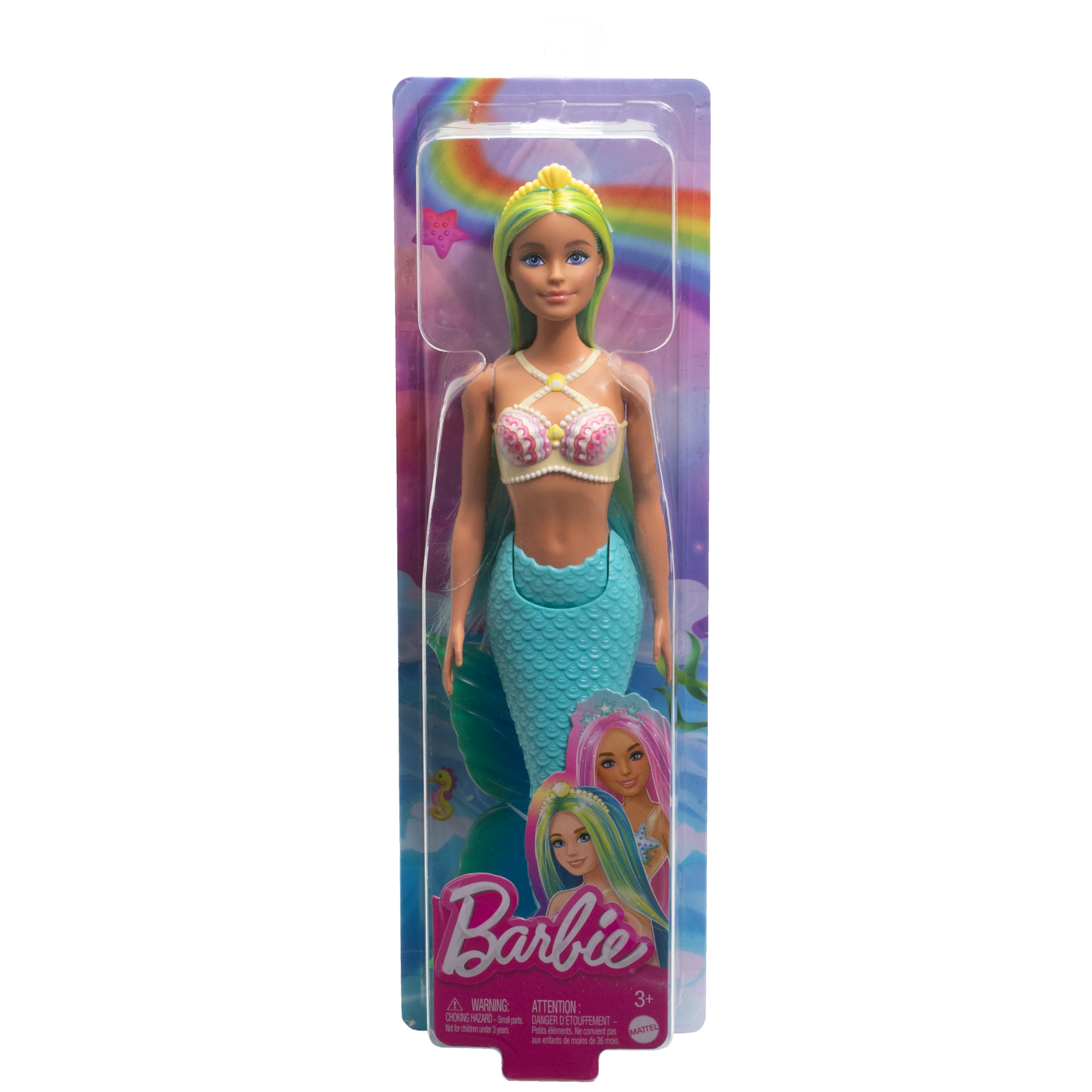 Barbie Fantasía Muñeca Sirena Cabello Verde y Azul - Image 6