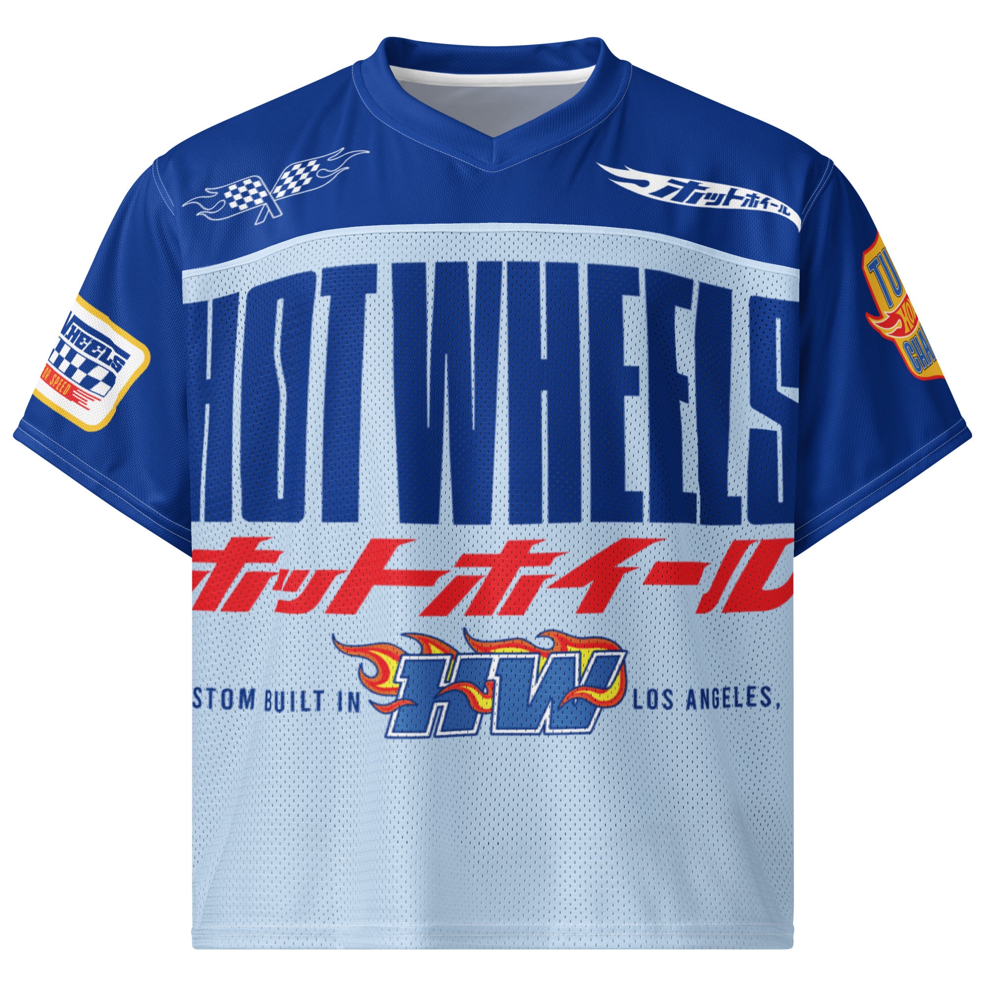 Hot Wheels in Katakana Blue Boxy Jersey - Image 4