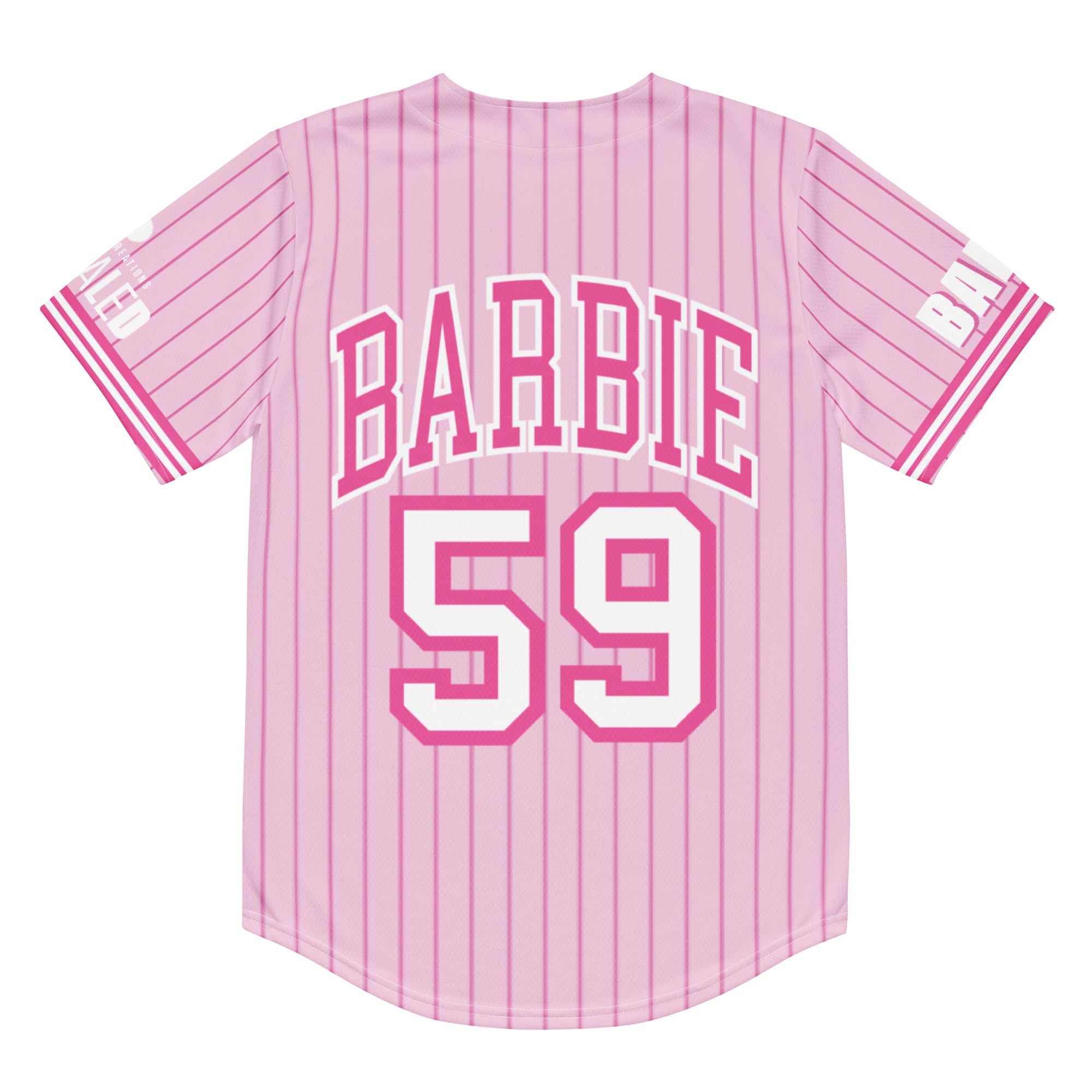 Barbie Pink Striped Baseball Jersey - Image 7