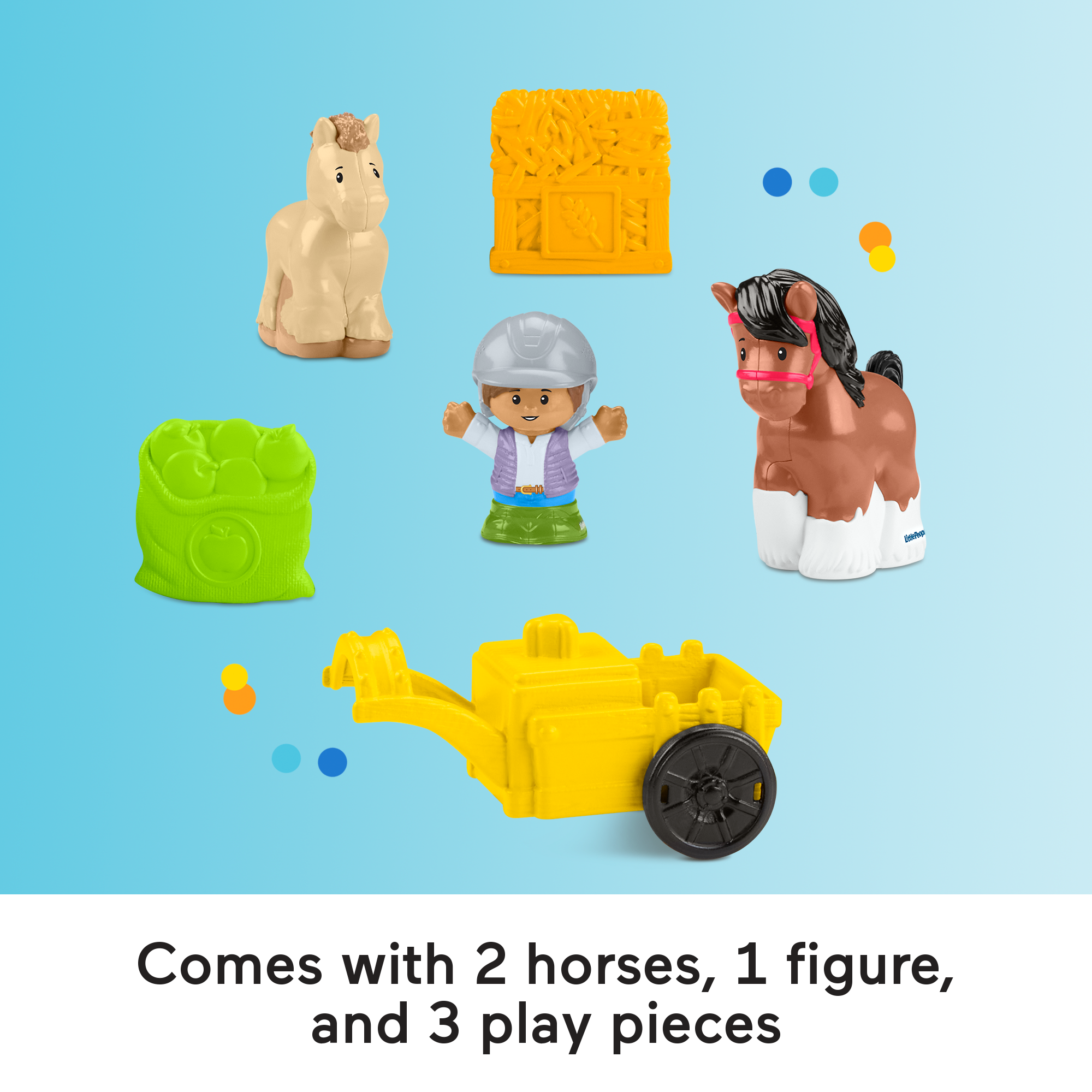 Fisher-Price Little People Friendly Horses Stable Toddler Playset With Sounds. 6 Play Pieces - Image 5