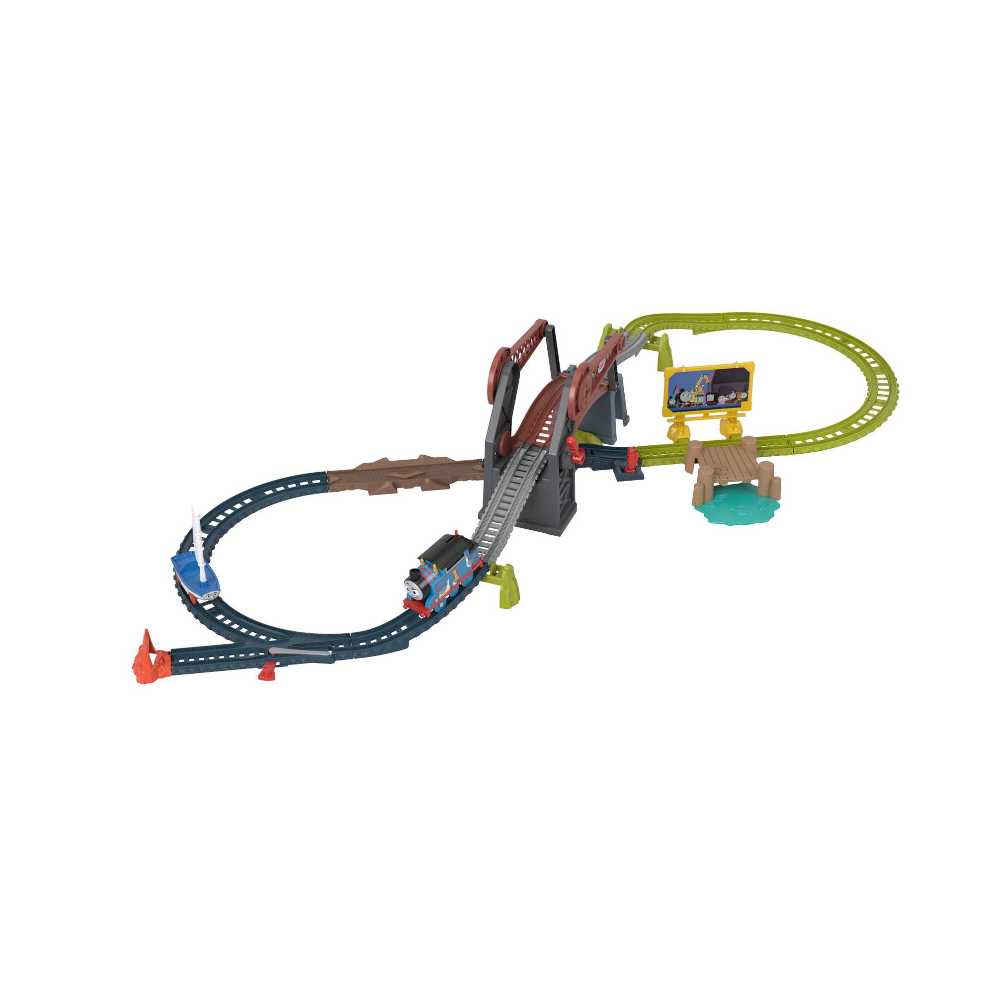 Thomas & Friends Bridge Lift Thomas & Skiff Toy Train Set With Motorized Engine & Boat