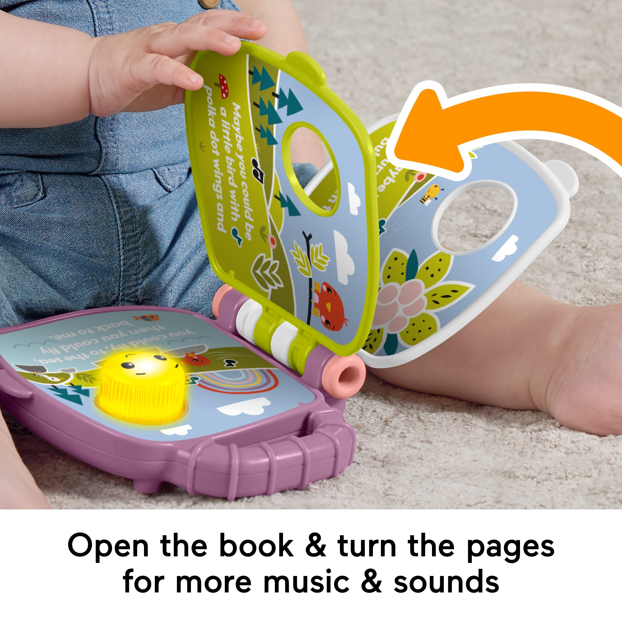 Fisher-Price Purple Monkey Musical Storybook Toy For Baby & Toddler With Lights & Sounds - Image 4