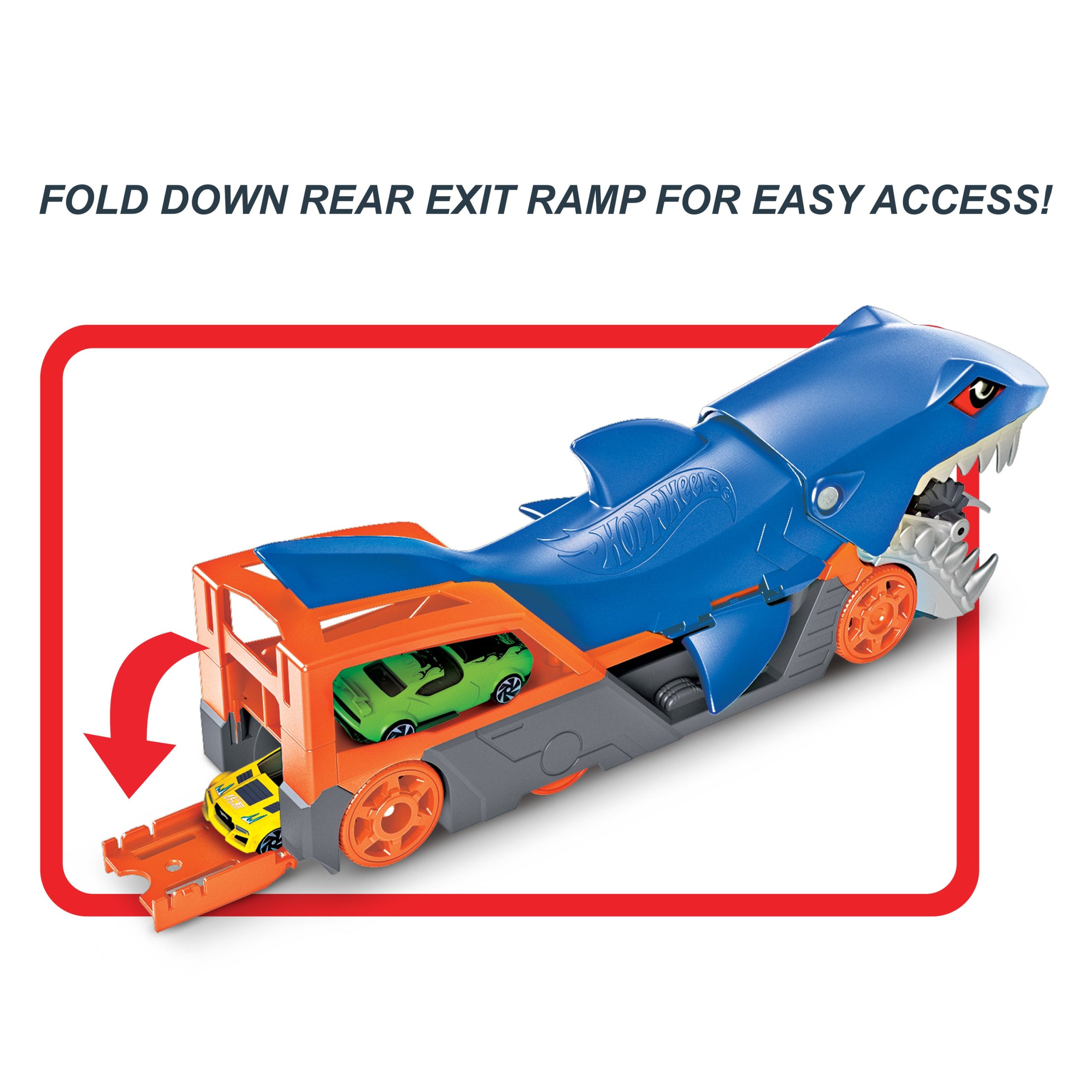 Hot Wheels Shark Chomp Transporter Playset With One 1:64 Scale Car For Kids 4 To 8 Years Old - Image 4