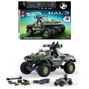 Mattel Brick Shop Hot Wheels Elite Halo® UNSC M12 Warthog. Juguete de Construcción con Detalles Auténticos y Personalización (935 piezas) para Adultos Coleccionistas