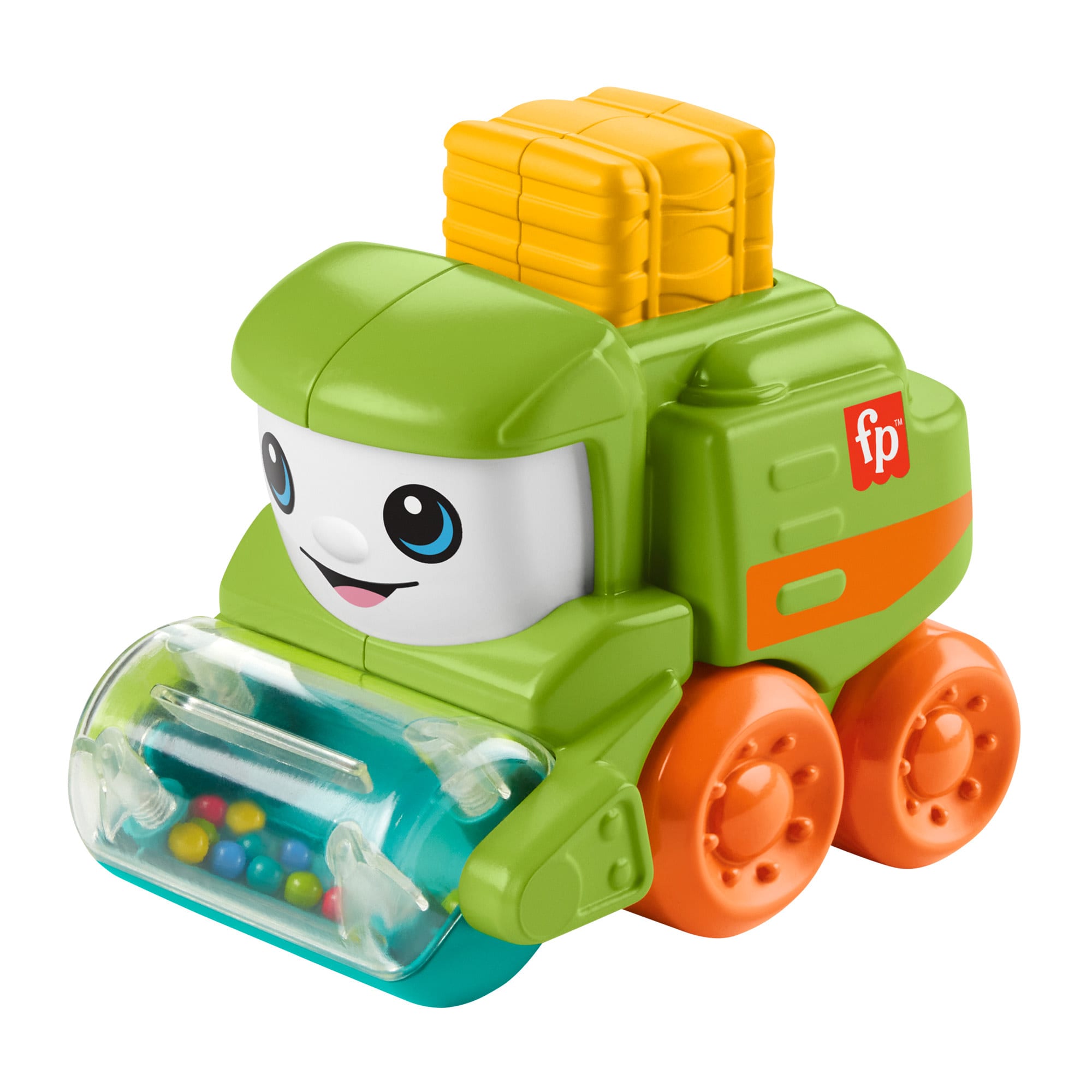 Fisher-Price Rollin' Tractor Push-Along Toy Vehicle For infants With Fine Motor Activities
