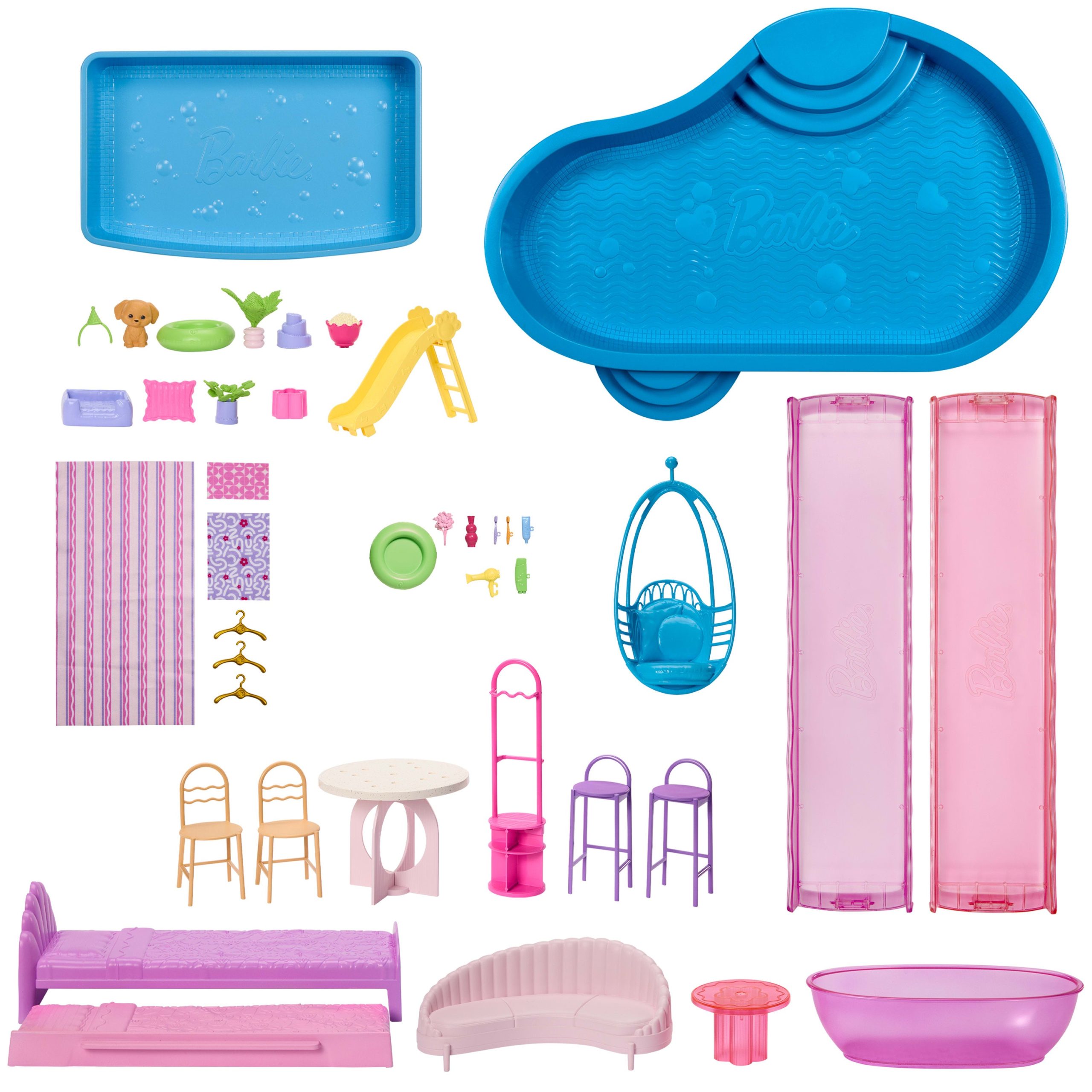 Barbie DreamHouse Dollhouse 2026. 2 Pools. 2 Slides. 2 Houses. Elevator With 3 Levels & 65+ Pieces Including Furniture & Accessories - Image 5