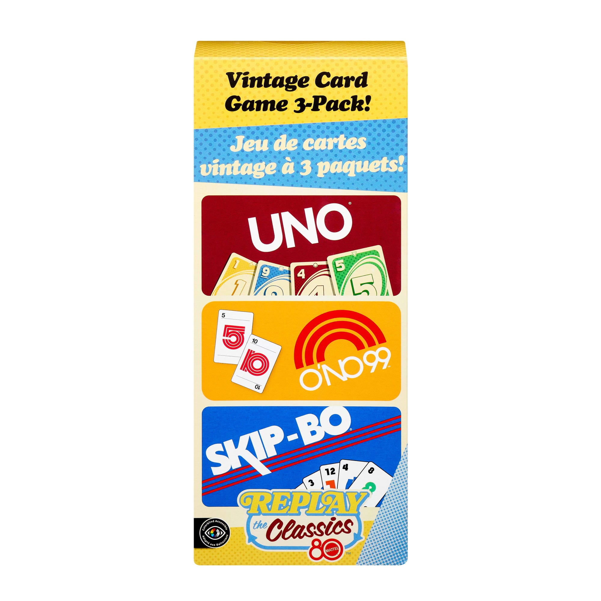 Vintage Set With 3 Card Games. UNO. O'No 99 & Ski-Bo For Kid. Adult & Family Nights & Parties