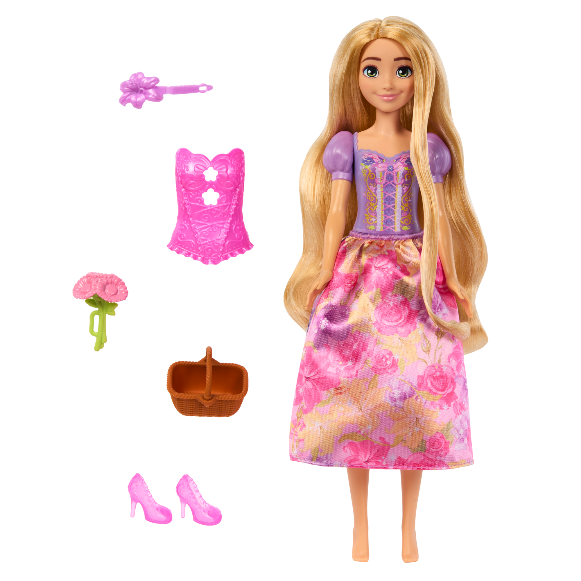 Disney Princess Spin & Reveal Rapunzel Fashion Doll & Accessories With 11 Surprises - Image 6